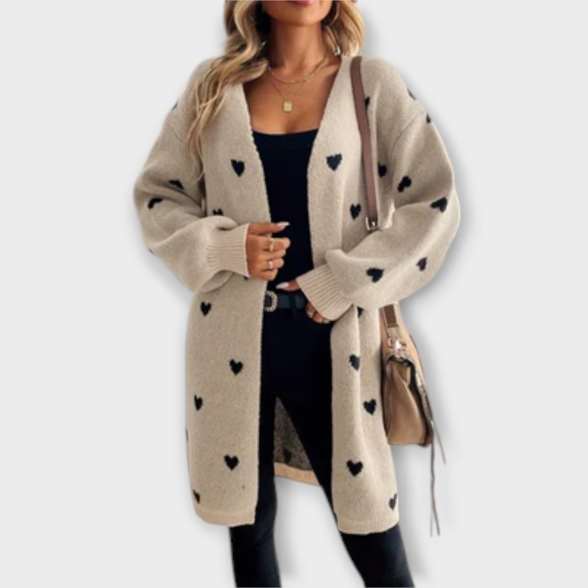 Julia - Cardigan med Hjerte Mønster