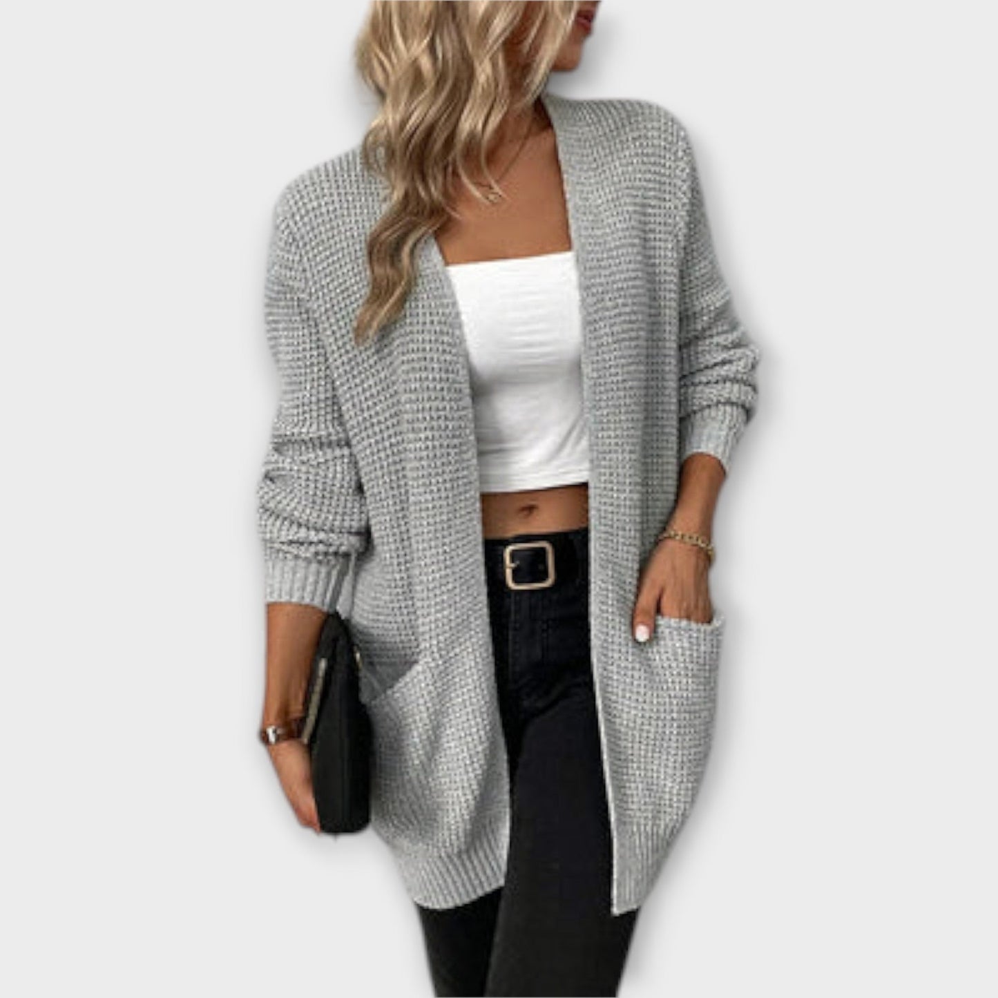 Nancy - Casual Strik Cardigan med Lommer