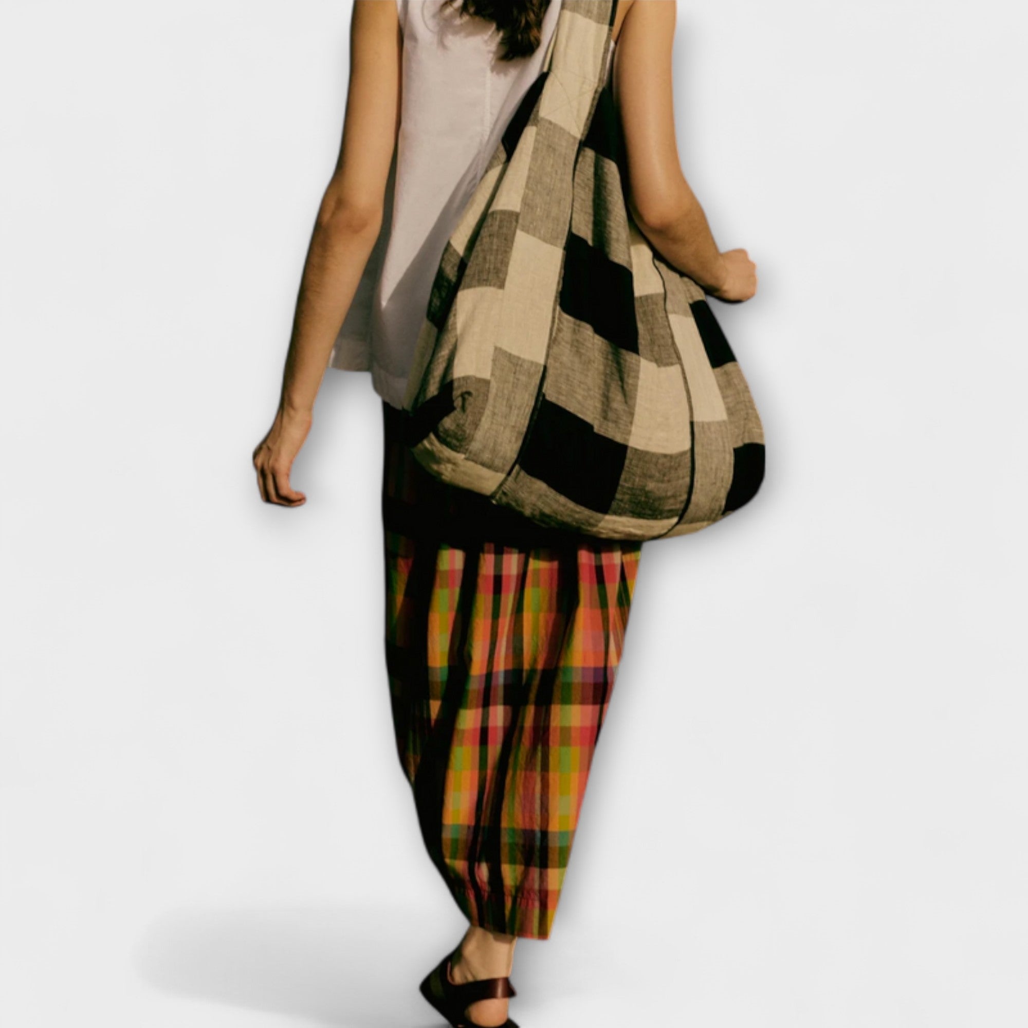 Emilia - Multifarvet Stribet Plisseret Nederdel