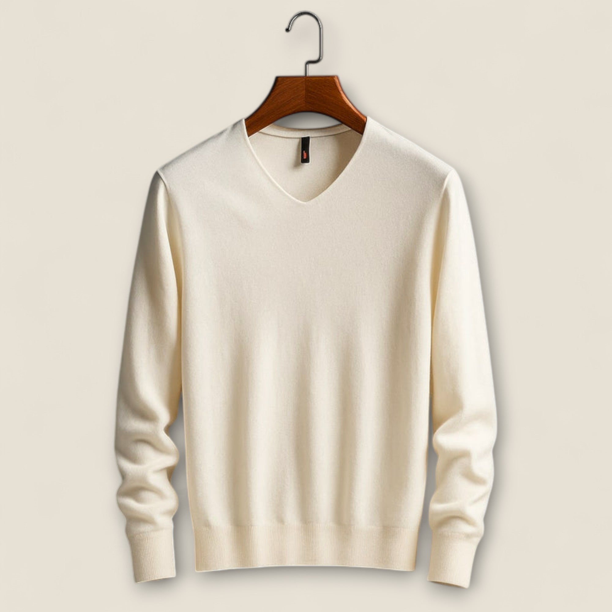Alessio - V-Hals Sweater i Uld-Kashmir Blandning