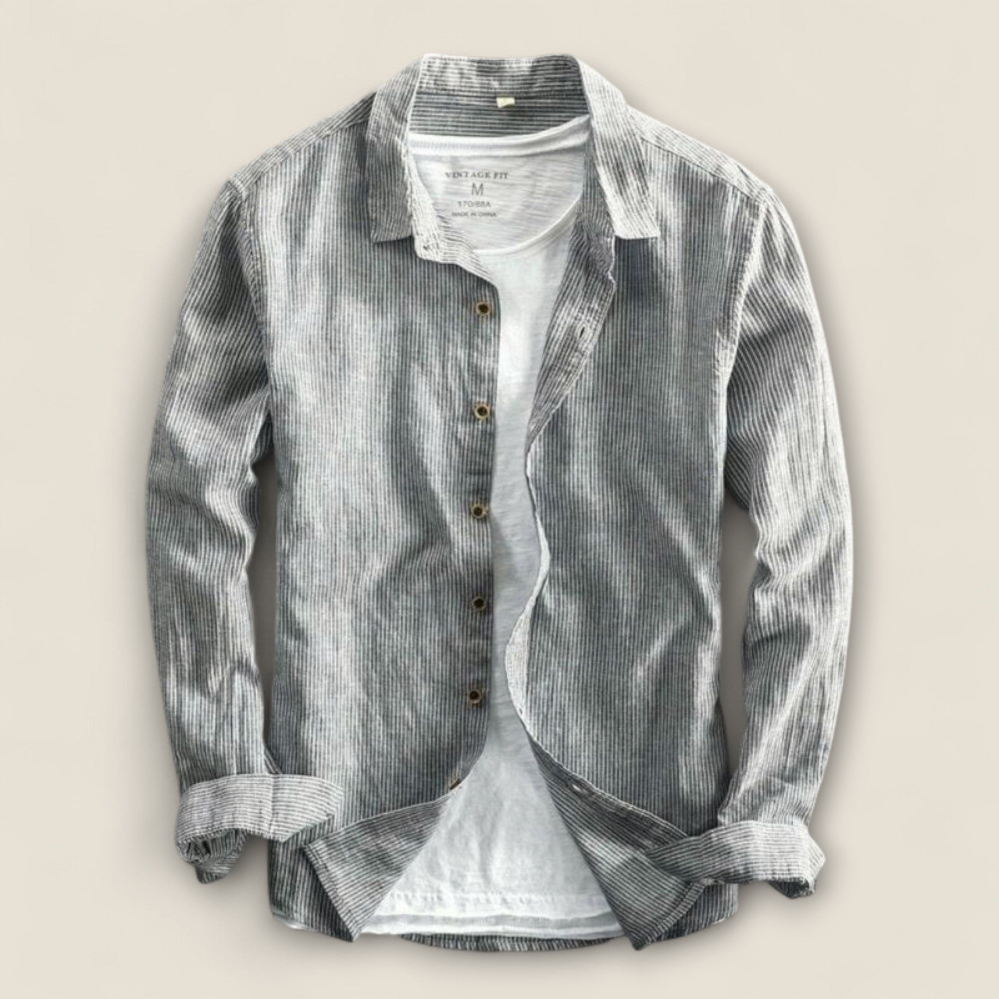 Sergio - Stribet Linnedskjorte