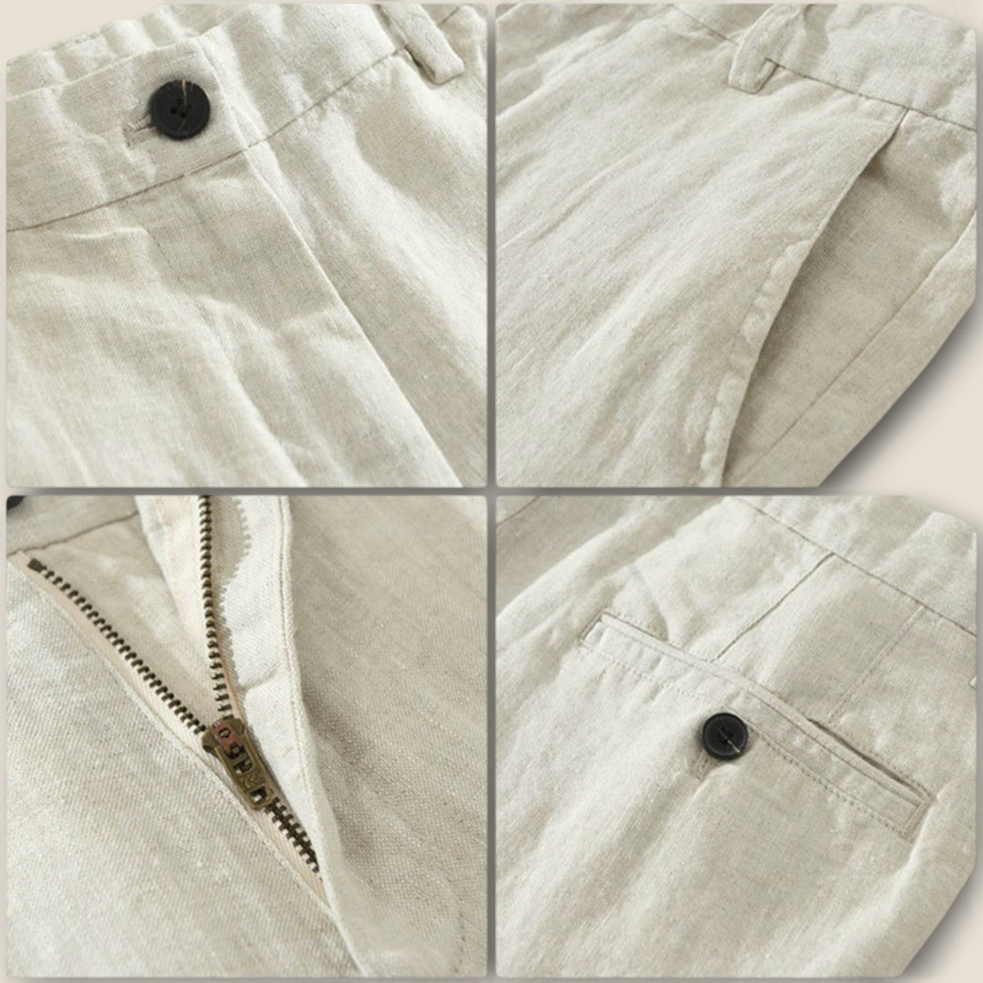 Mateo - Linned Bukser med Lige Ben