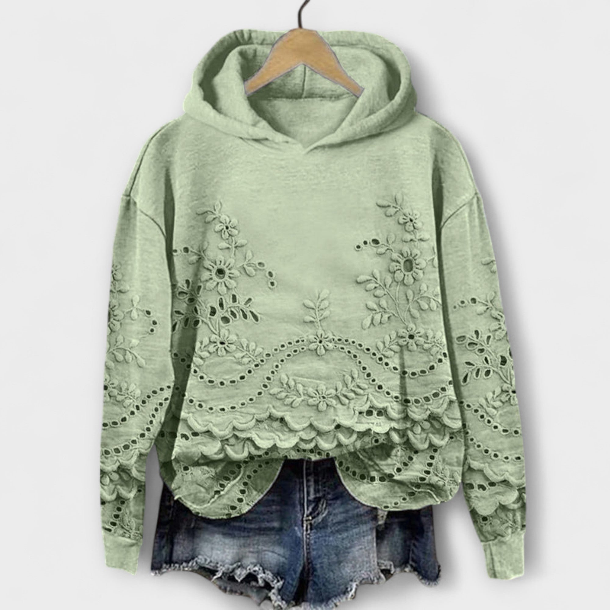 Grace – Vintage Hoodie med Blomsterprint