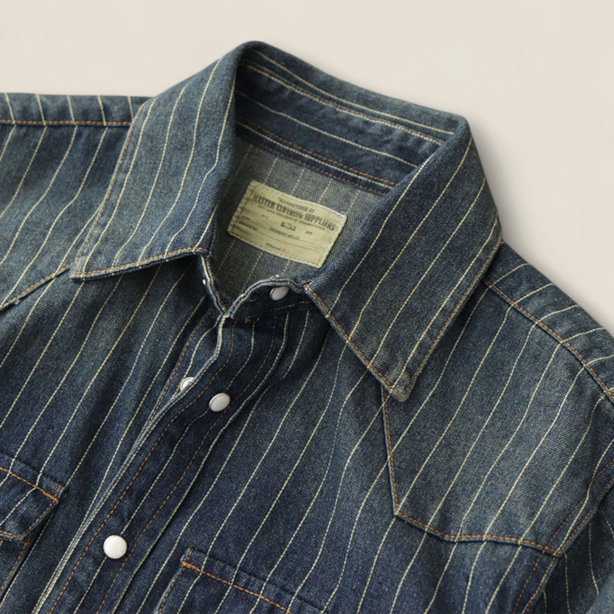 Leon - Stribet Denimskjorte