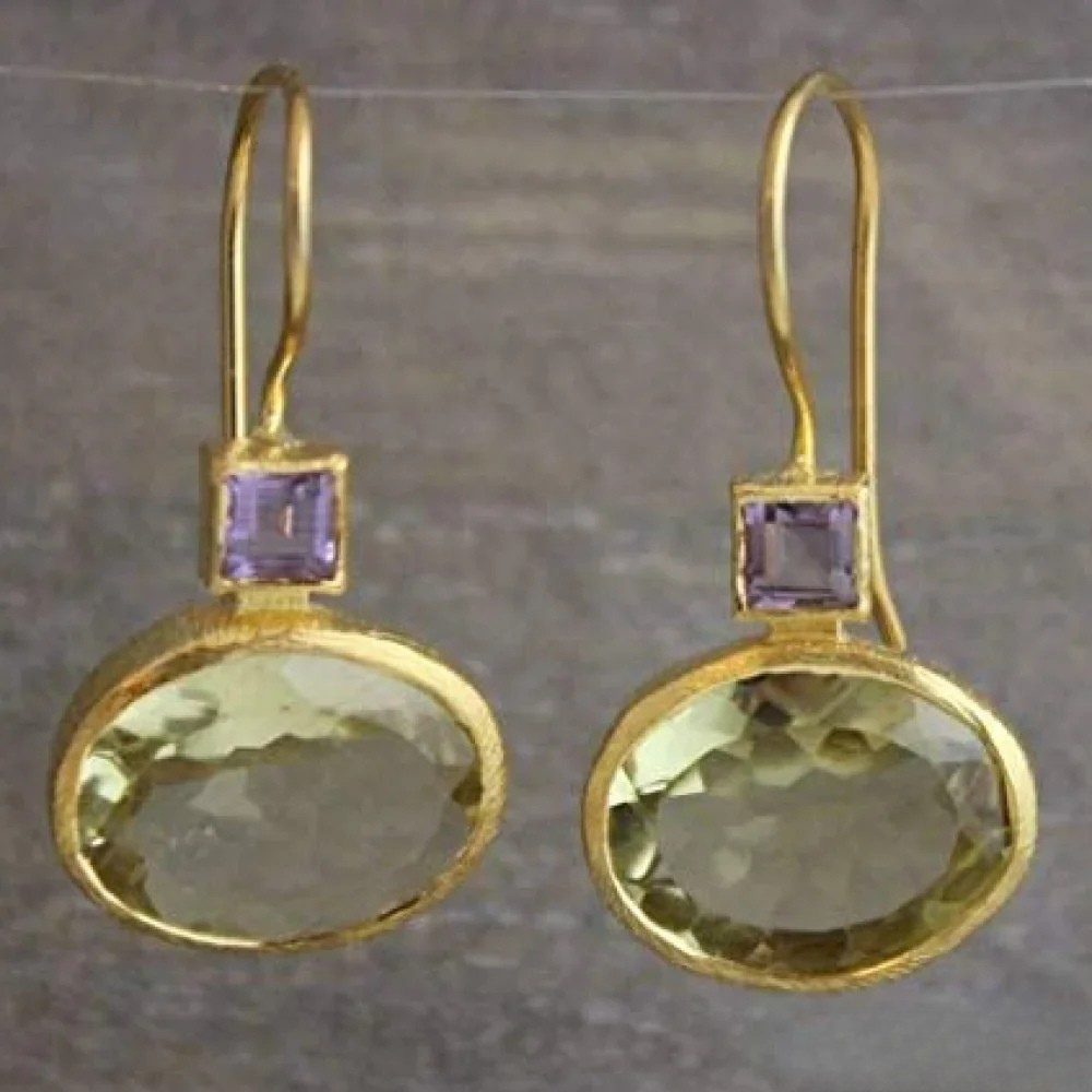 Retro Grønne Øreringe