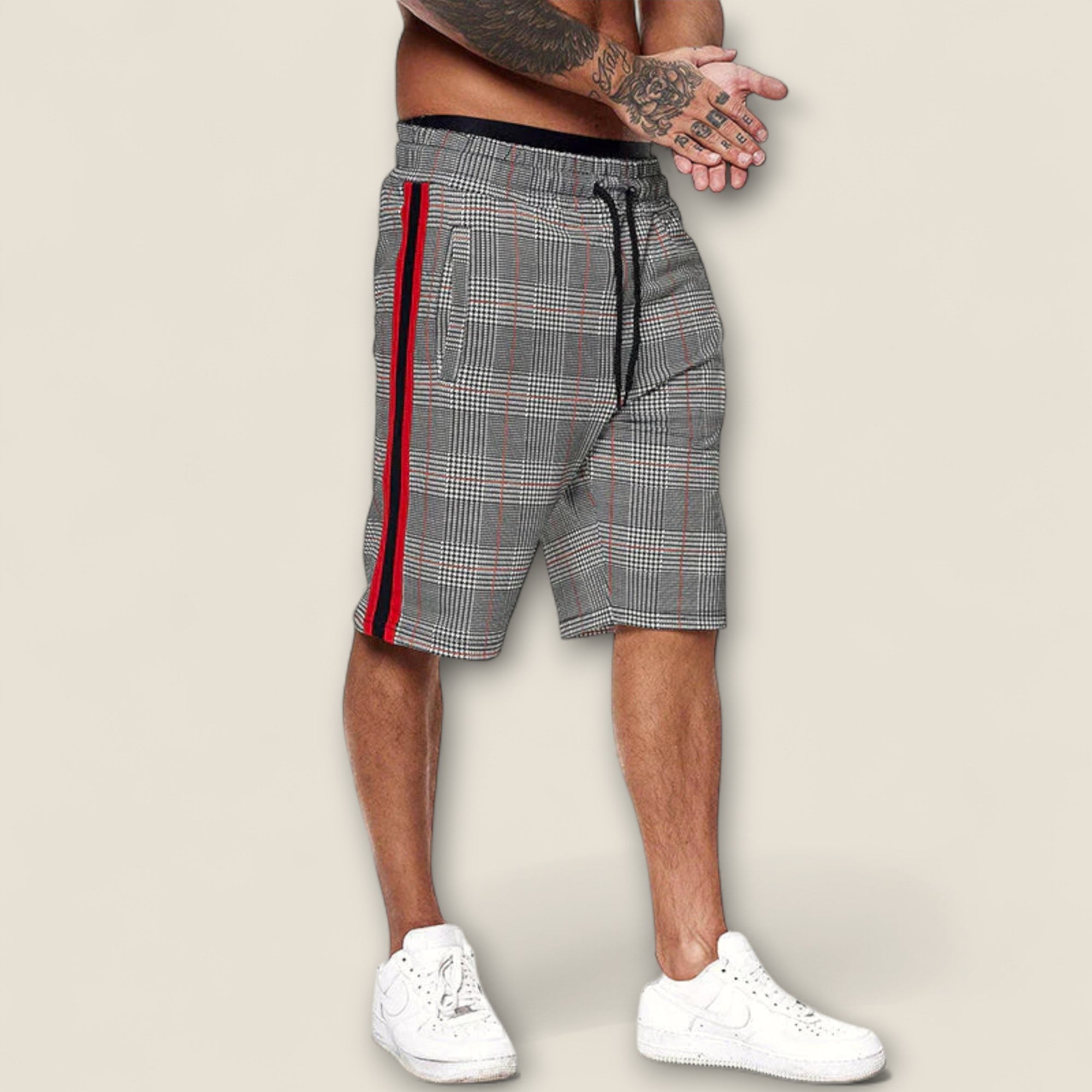 Serapio - Plaid og Stribet Lounge Shorts