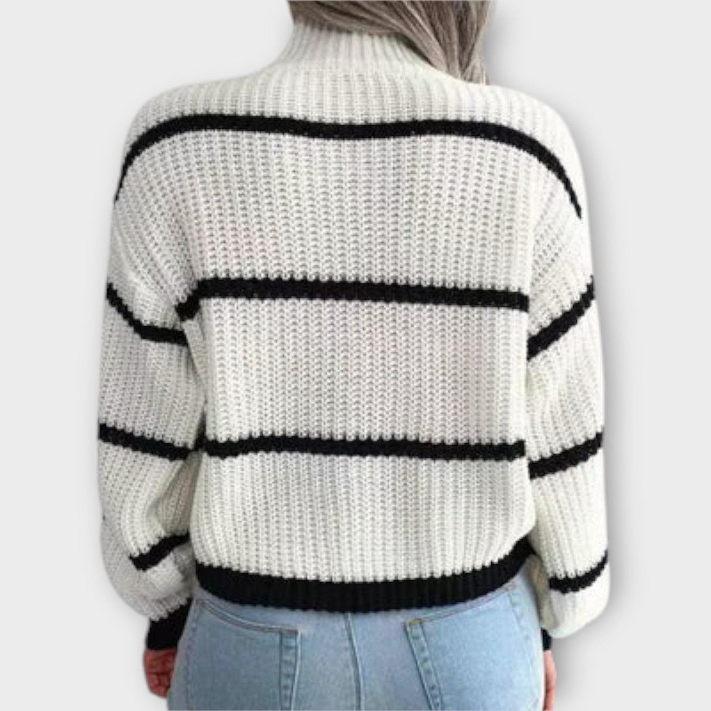 Chavala - Turtleneck Sweater med Striber
