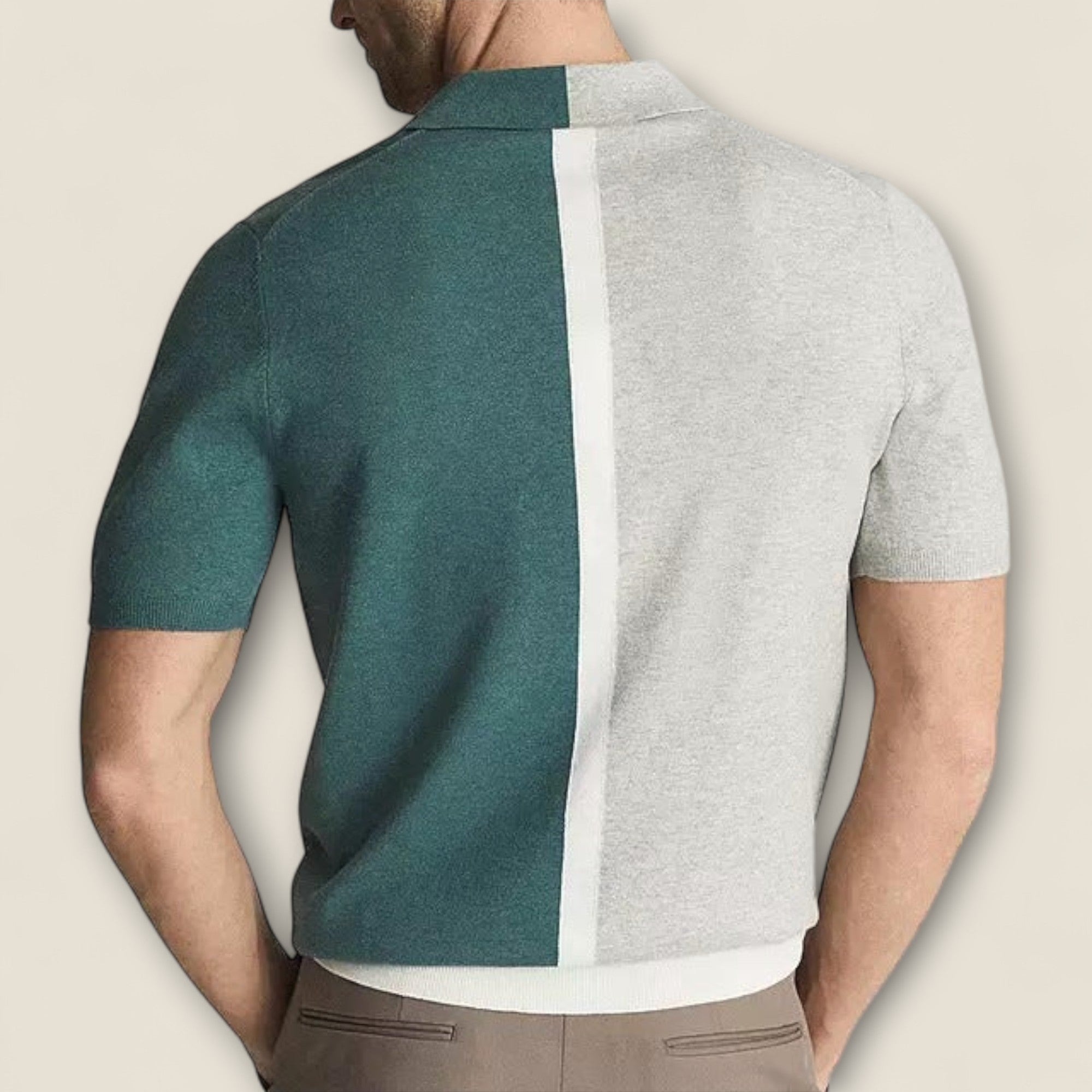 Massimo - To-farvet bomulds polo