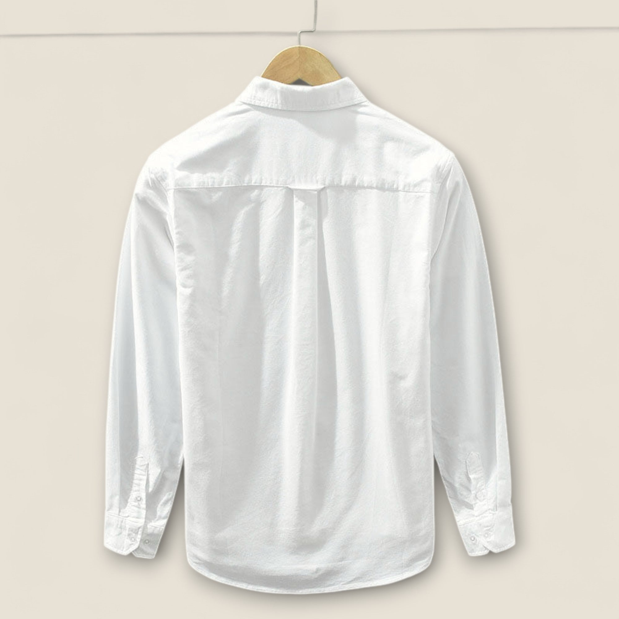 Adrien - Stribet Bomulds skjorte med Kontrast Detaljer