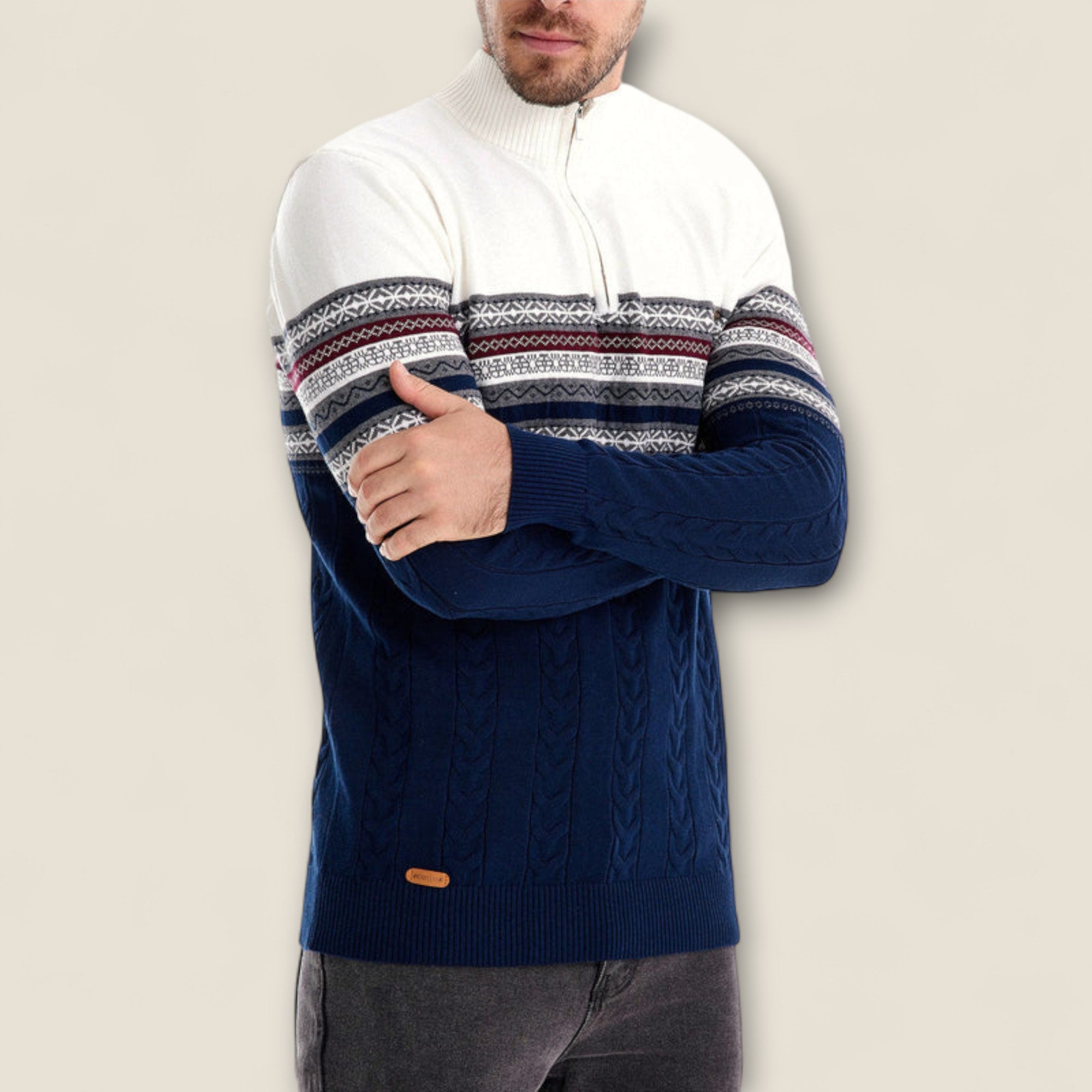 Leonardo - Cotton Half-Zip Pullover