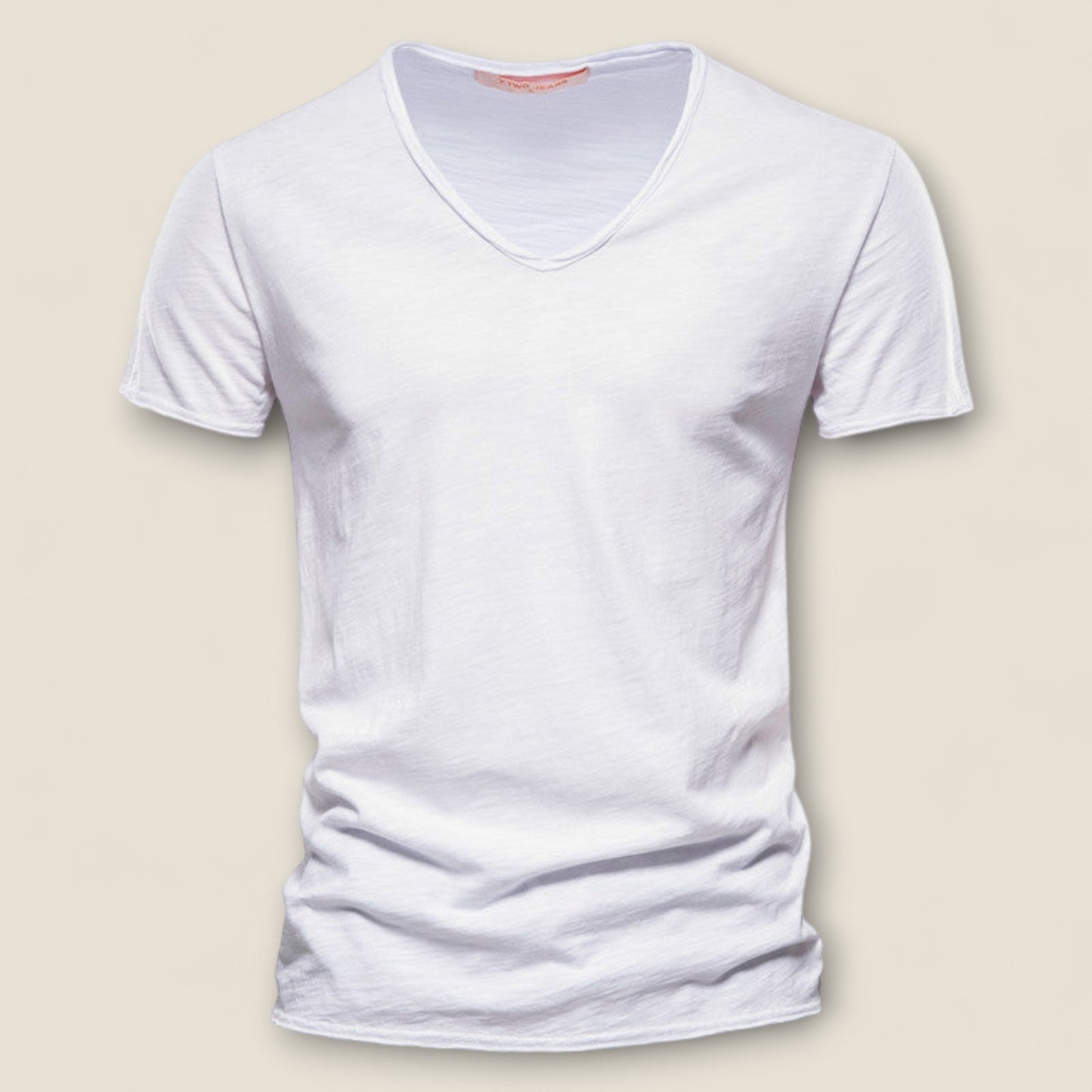 Valerio - V-Hals T-shirt i Slub Cotton