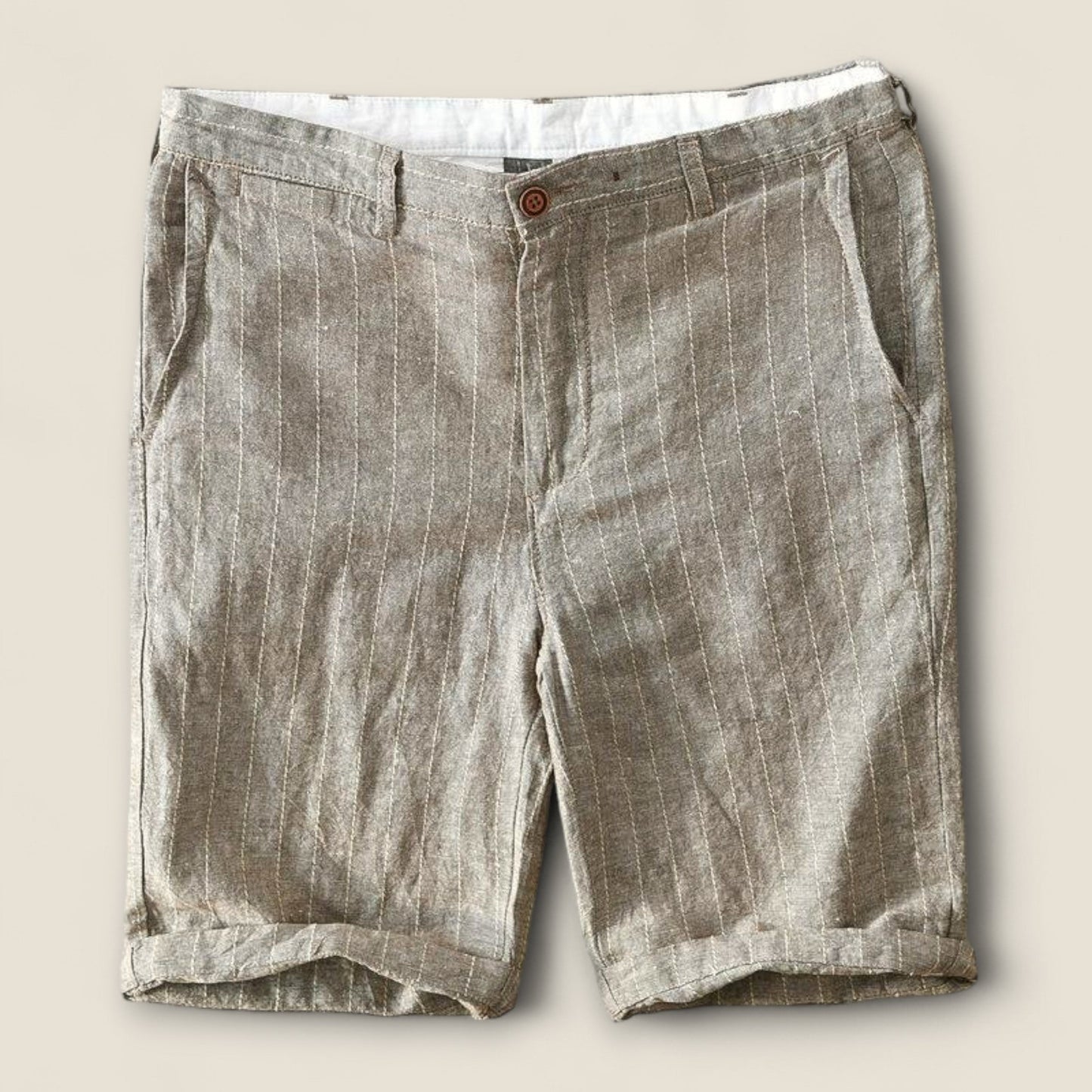 Alonso - Stribede Linned Bermuda Shorts