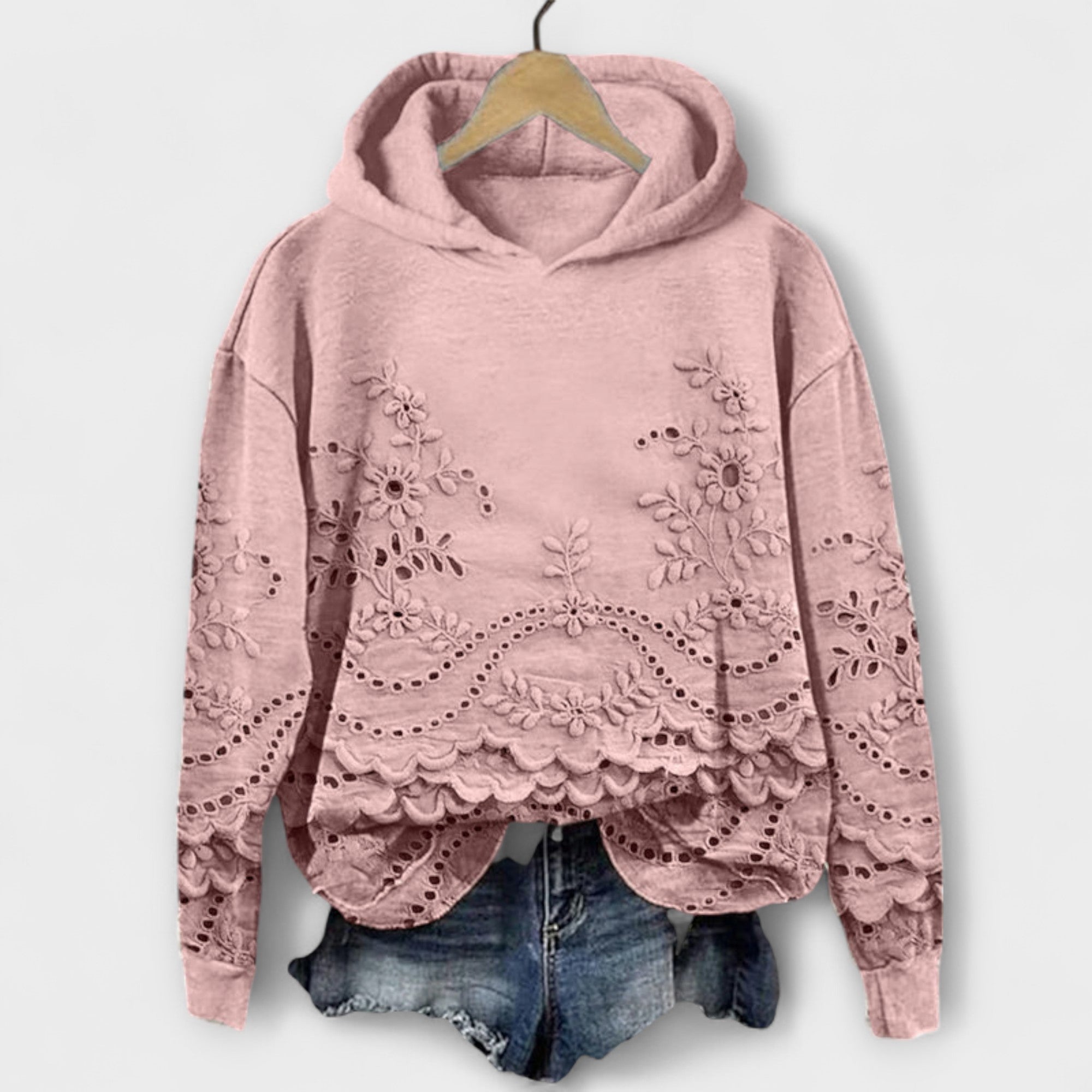 Grace – Vintage Hoodie med Blomsterprint