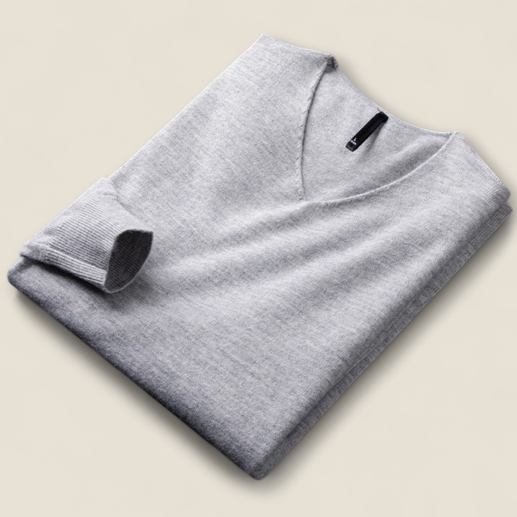 Alessio - V-Hals Sweater i Uld-Kashmir Blandning