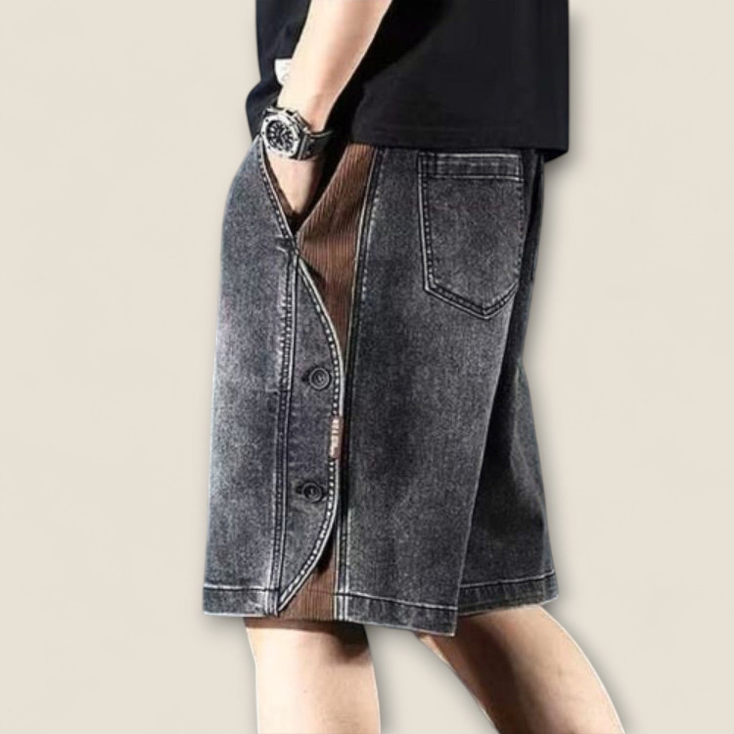 Dario - Vintage-inspirerede knapshorts