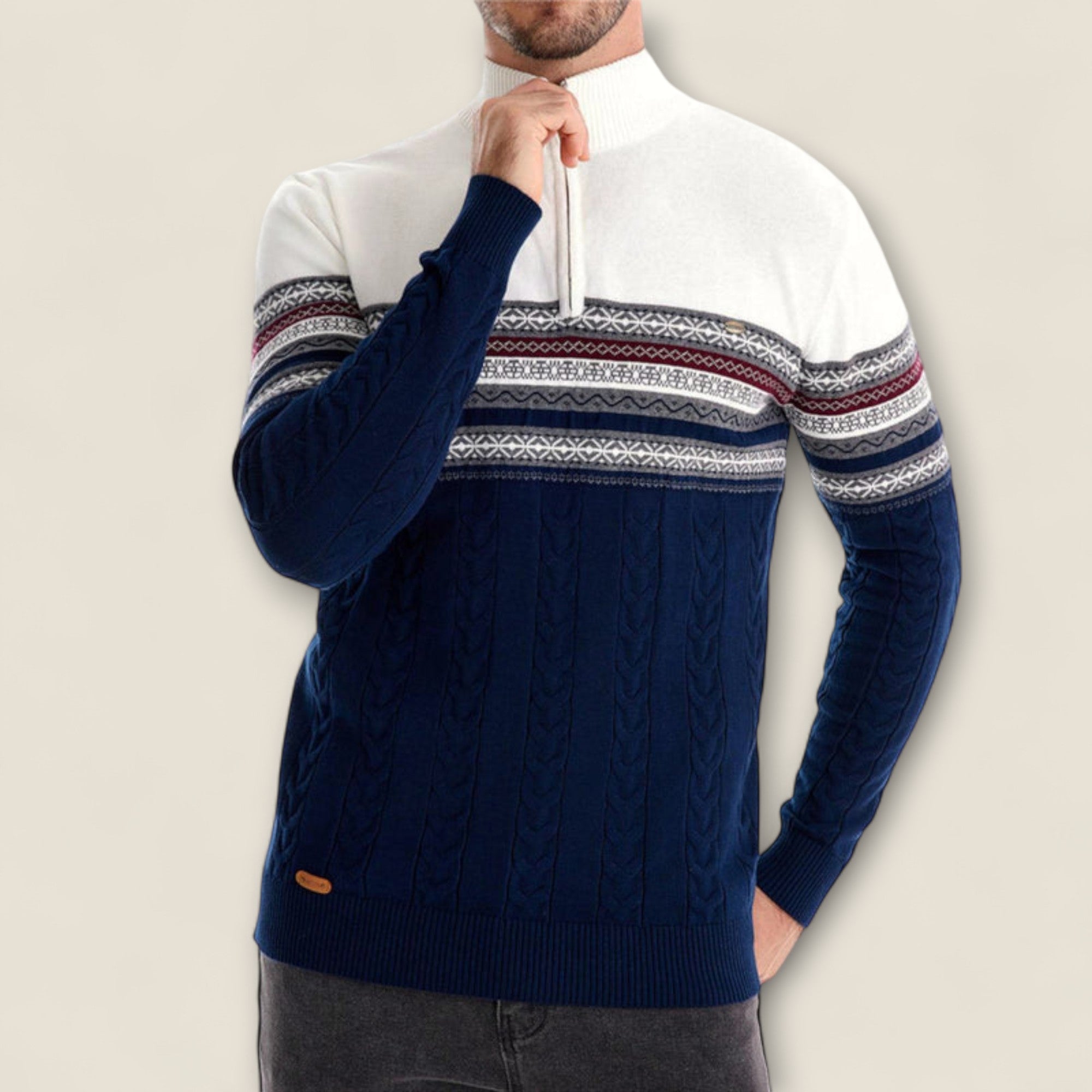 Leonardo - Cotton Half-Zip Pullover