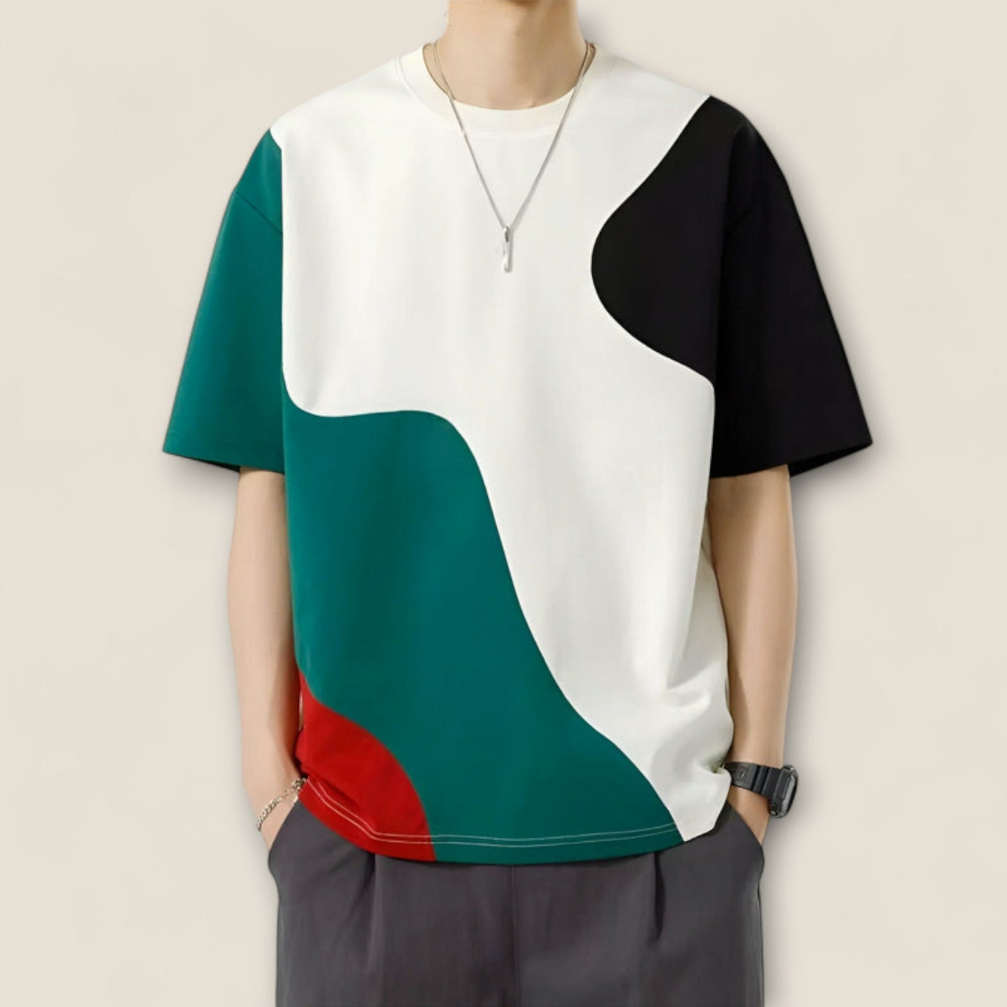 Mateo - Farveblok Abstract Tee