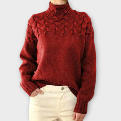 Eva - Kvinders Sweater med Kabelstrik Detalje