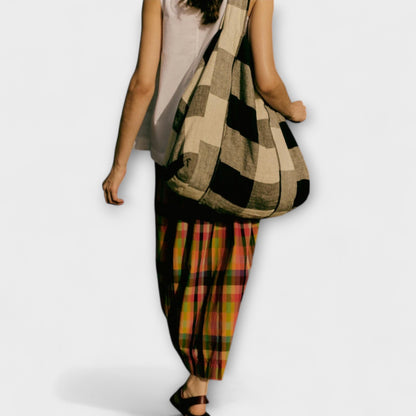 Emilia - Multifarvet Stribet Plisseret Nederdel