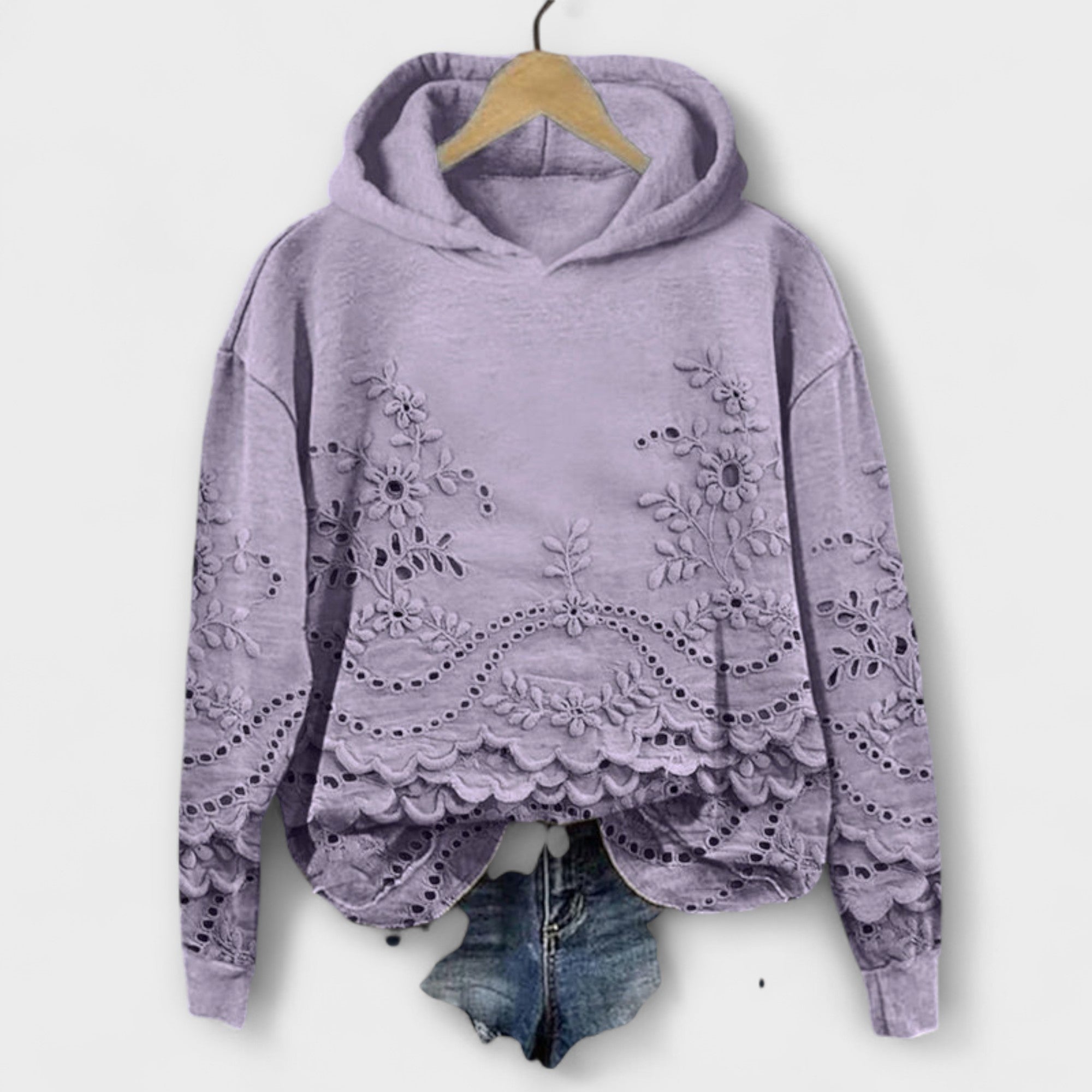 Grace – Vintage Hoodie med Blomsterprint
