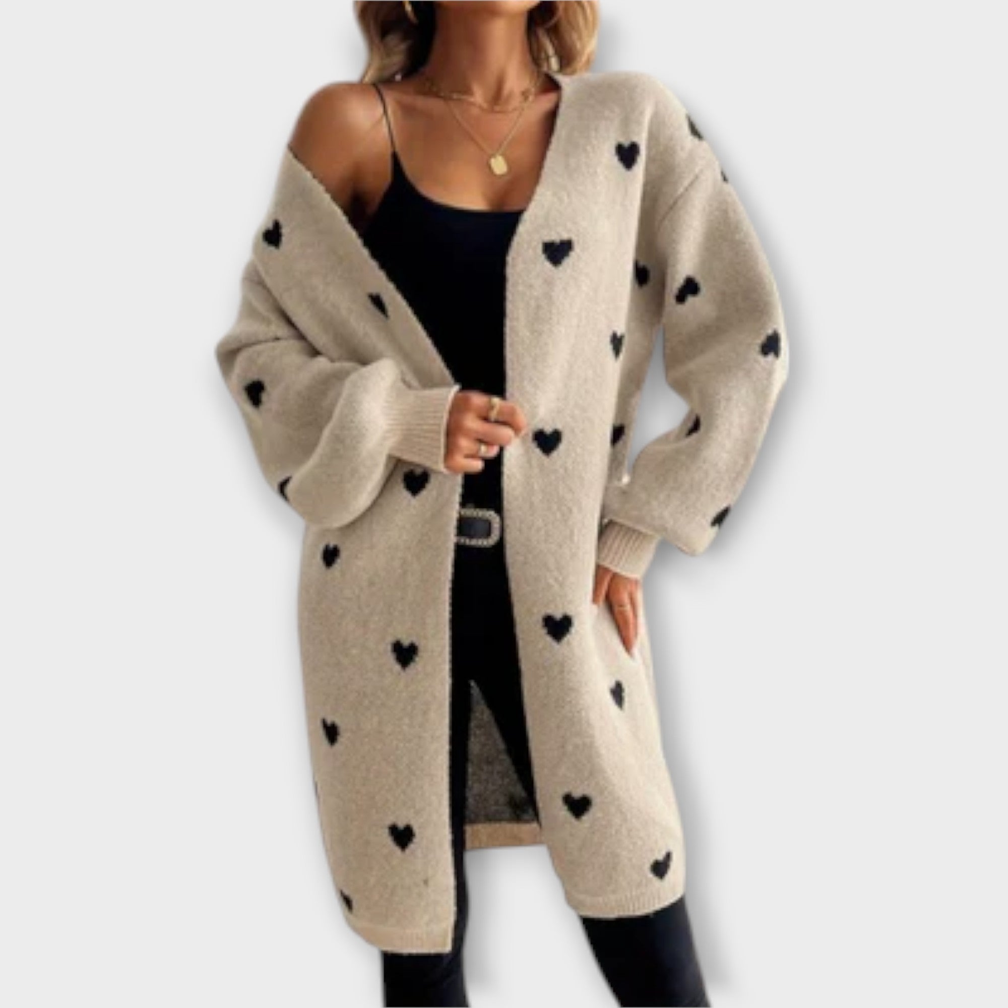 Julia - Cardigan med Hjerte Mønster