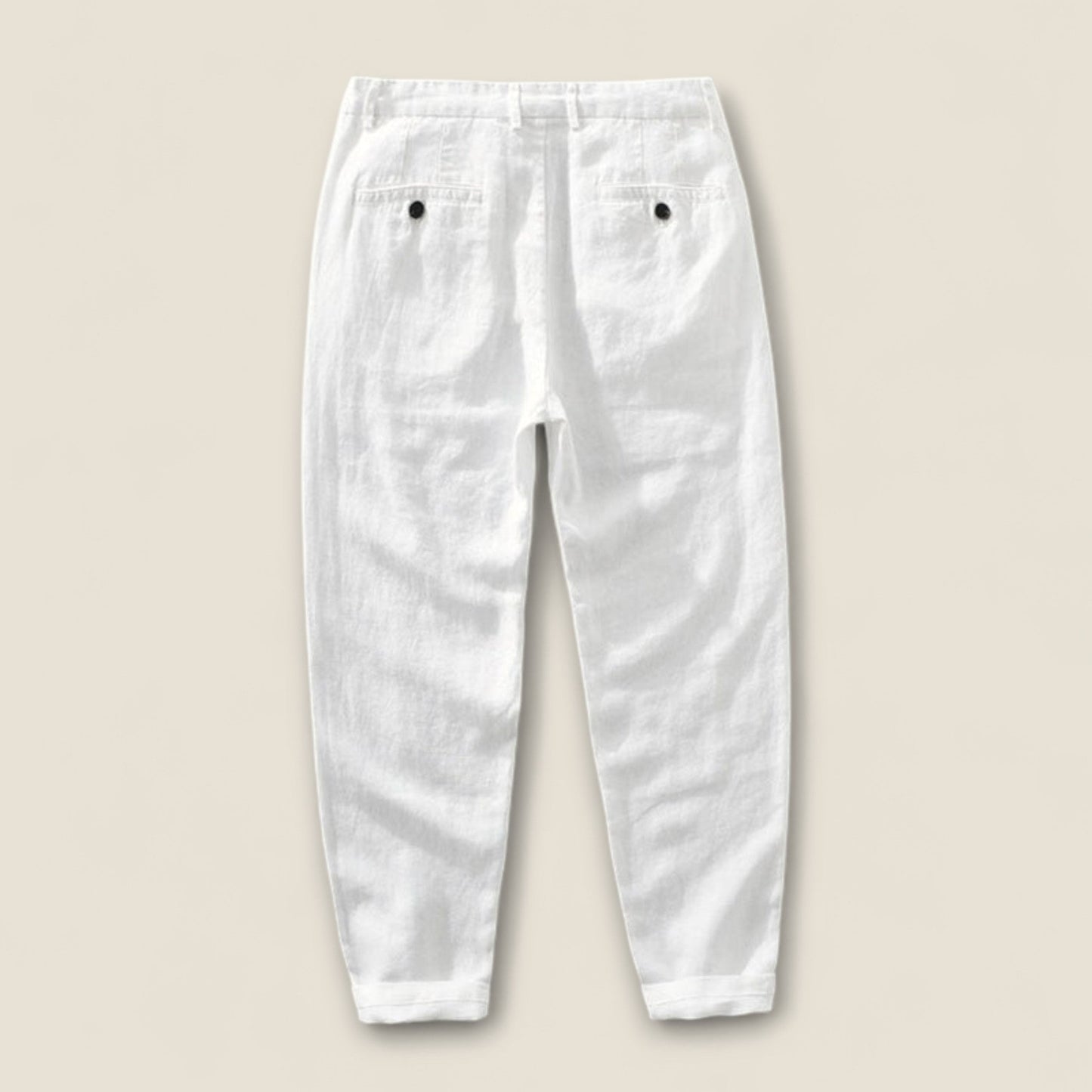 Mateo - Linned Bukser med Lige Ben