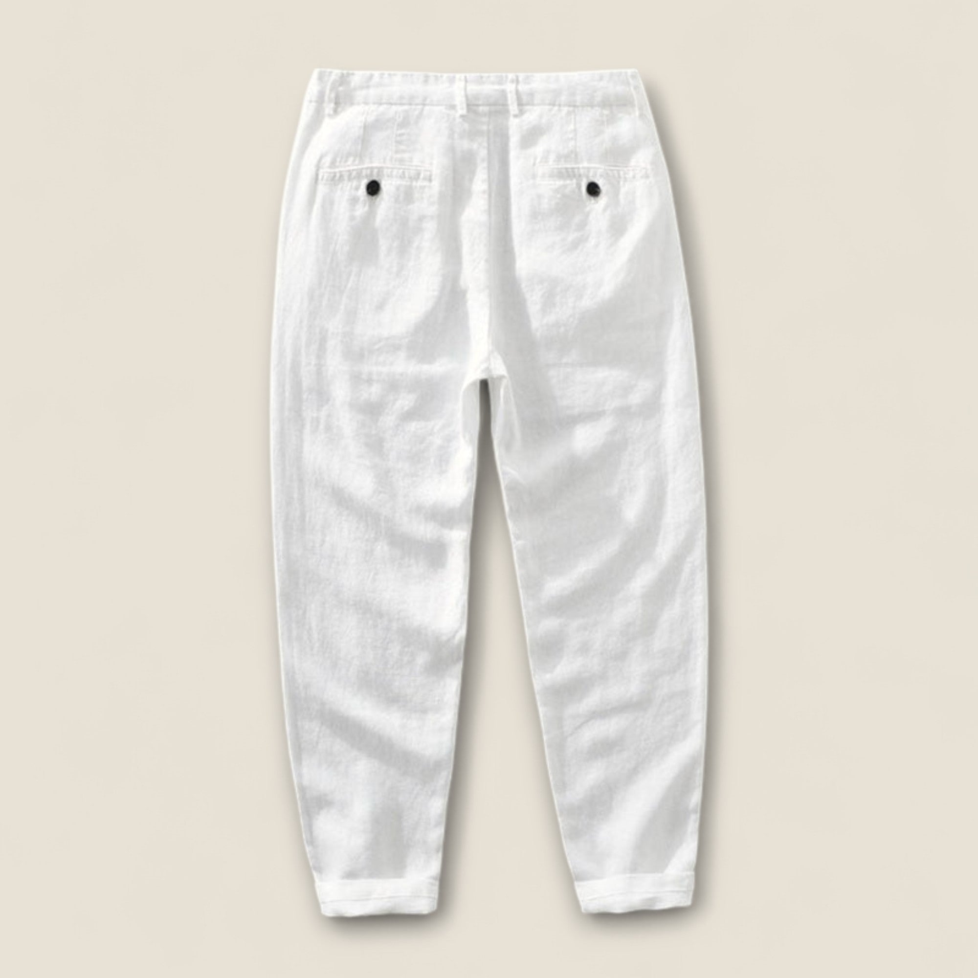 Mateo - Linned Bukser med Lige Ben