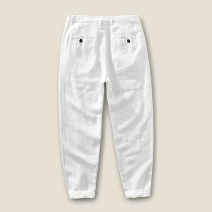 Mateo - Linned Bukser med Lige Ben