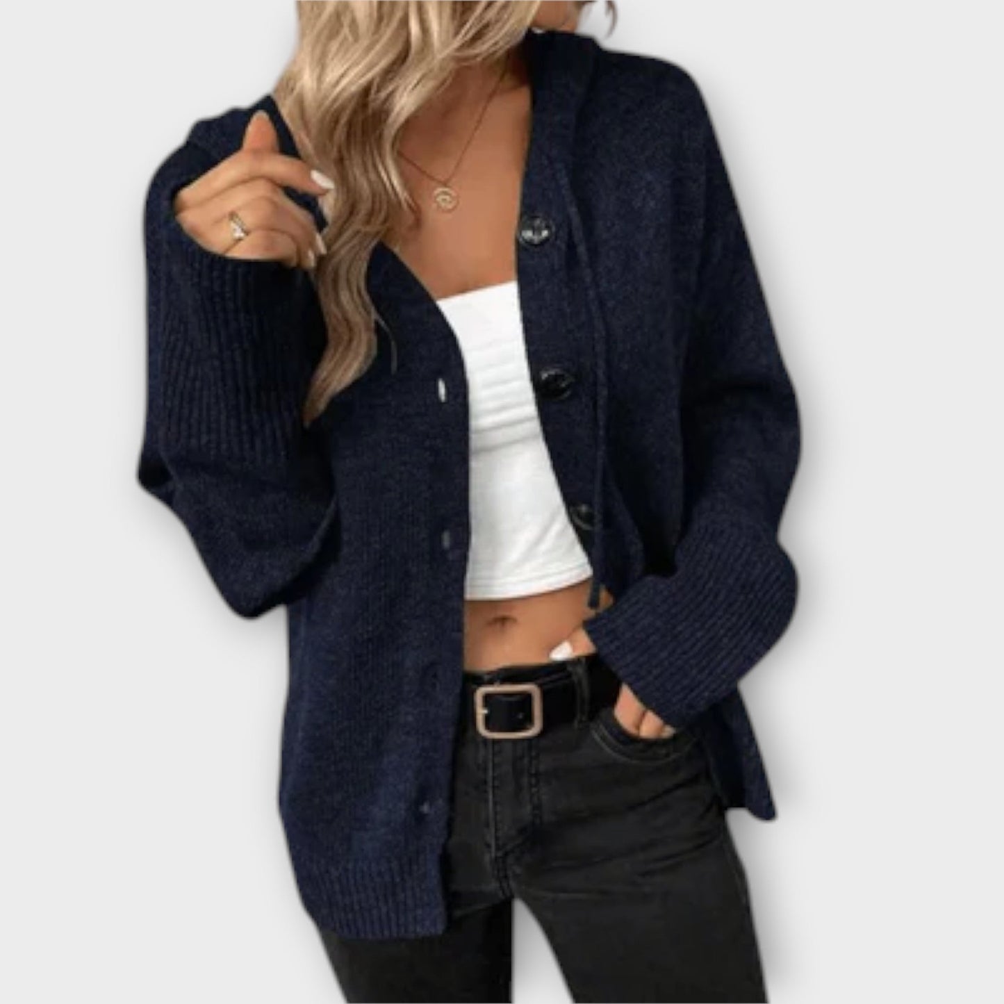 Brittan - Strikket Cardigan med Knapper