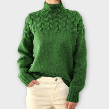 Eva - Kvinders Sweater med Kabelstrik Detalje