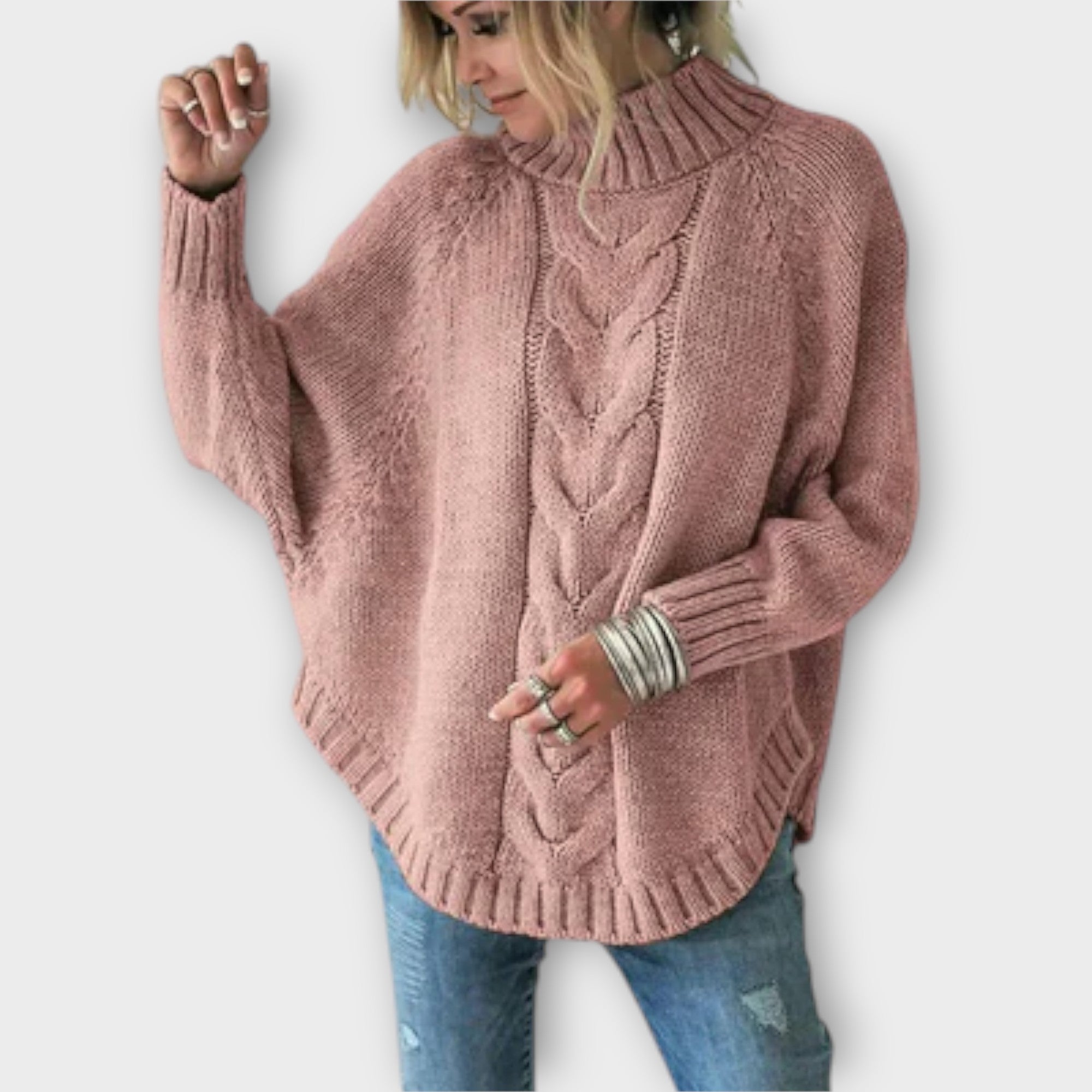 Elysian - Strikket Sweater med Kabelmønster
