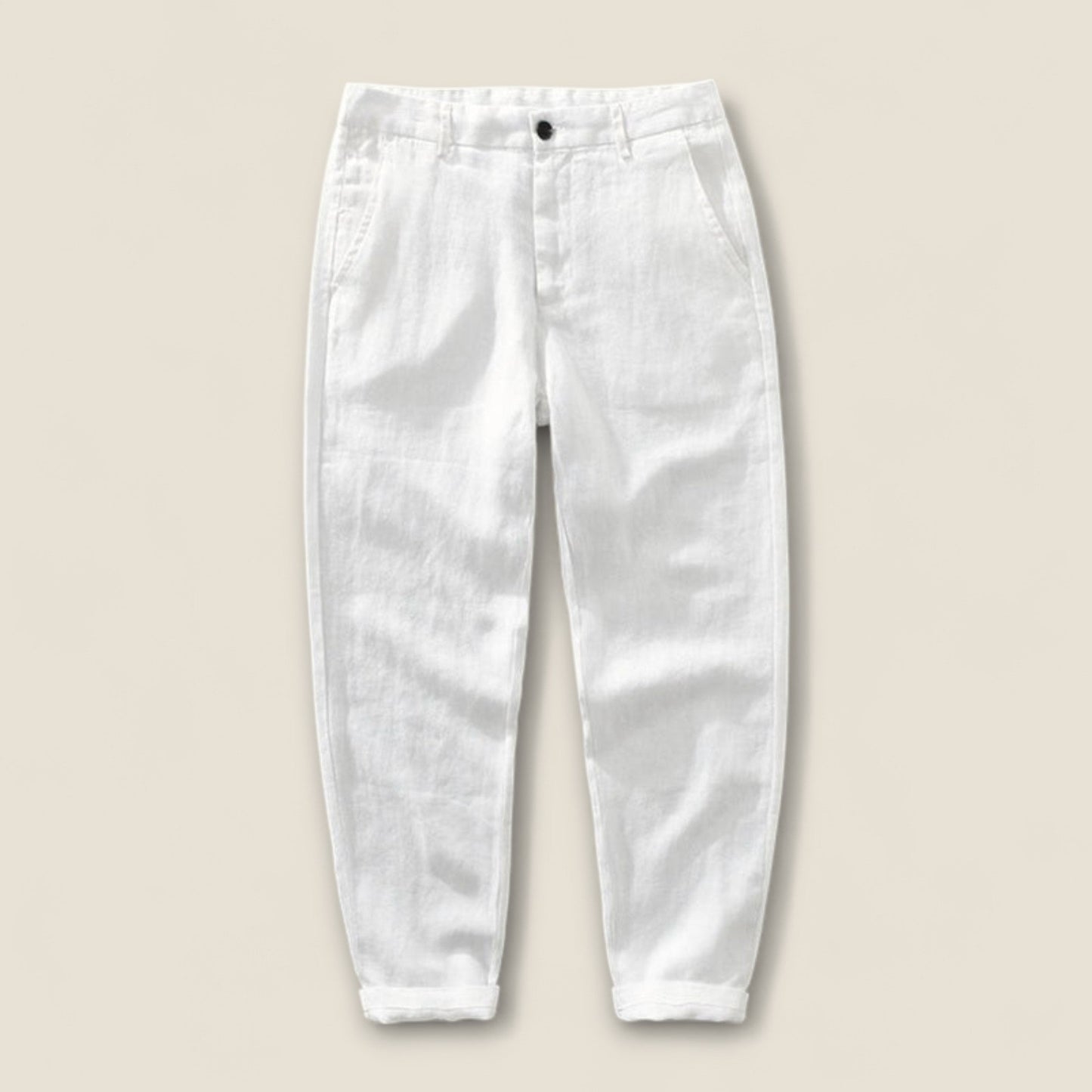 Mateo - Linned Bukser med Lige Ben