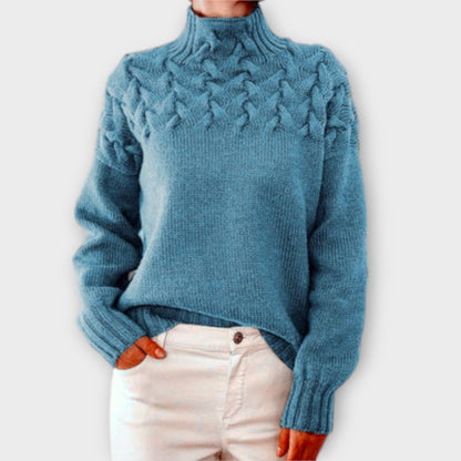 Eva - Kvinders Sweater med Kabelstrik Detalje