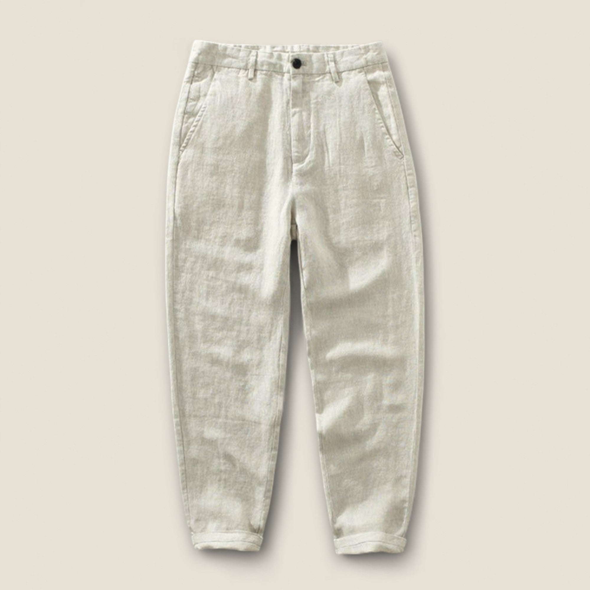 Mateo - Linned Bukser med Lige Ben