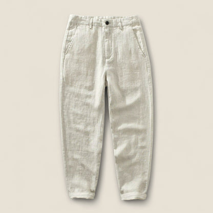 Mateo - Linned Bukser med Lige Ben