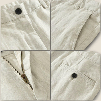 Mateo - Linned Bukser med Lige Ben