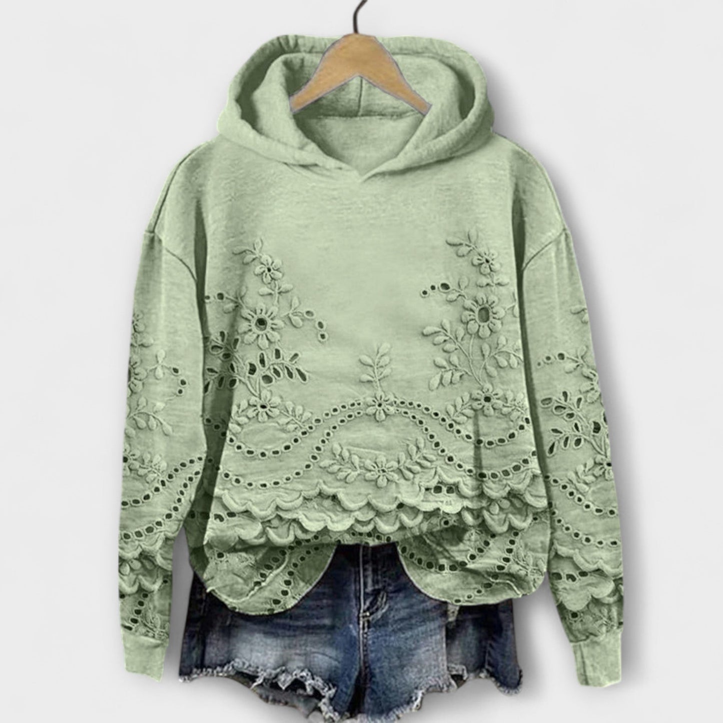 Grace – Vintage Hoodie med Blomsterprint