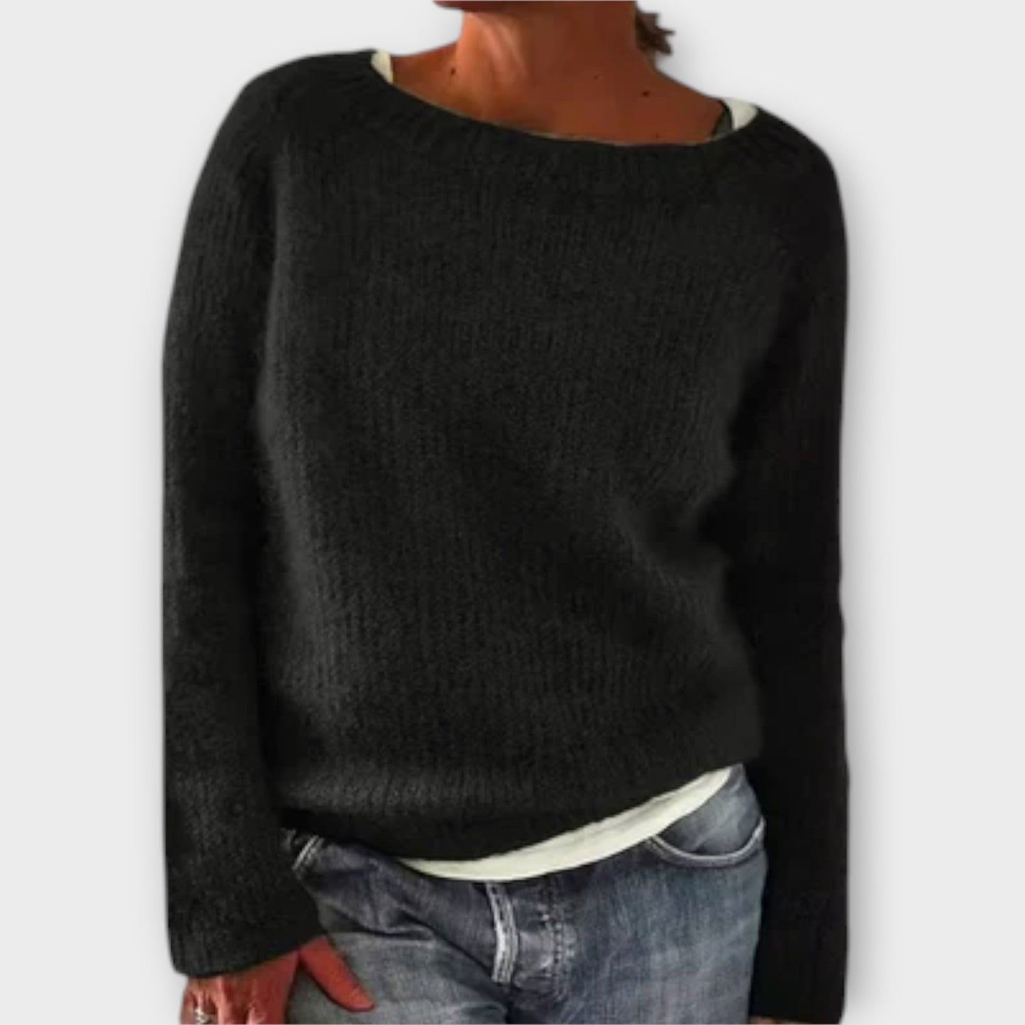 Regine – Ensfarvet Strik Sweater