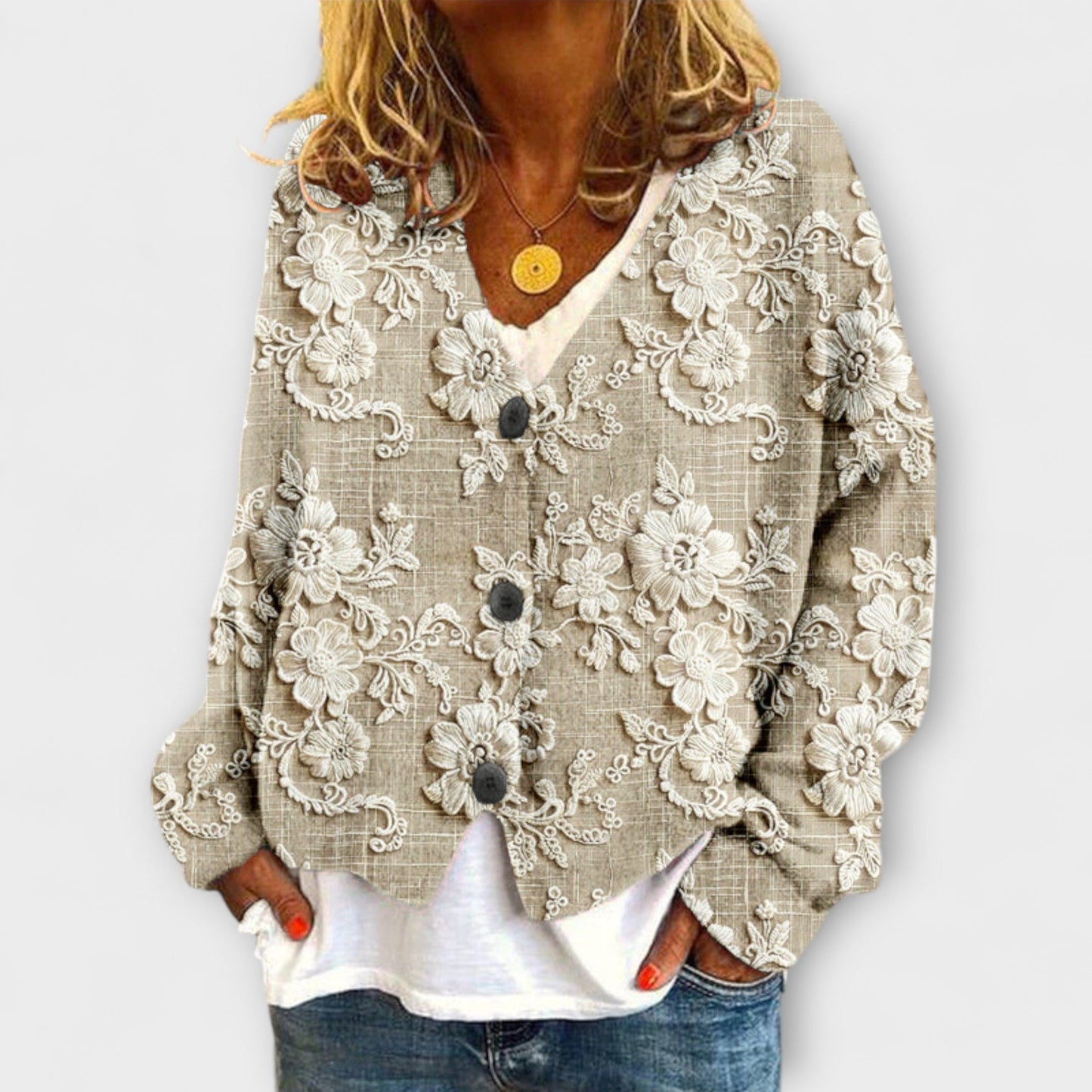 Stella - Blomstret Cardigan