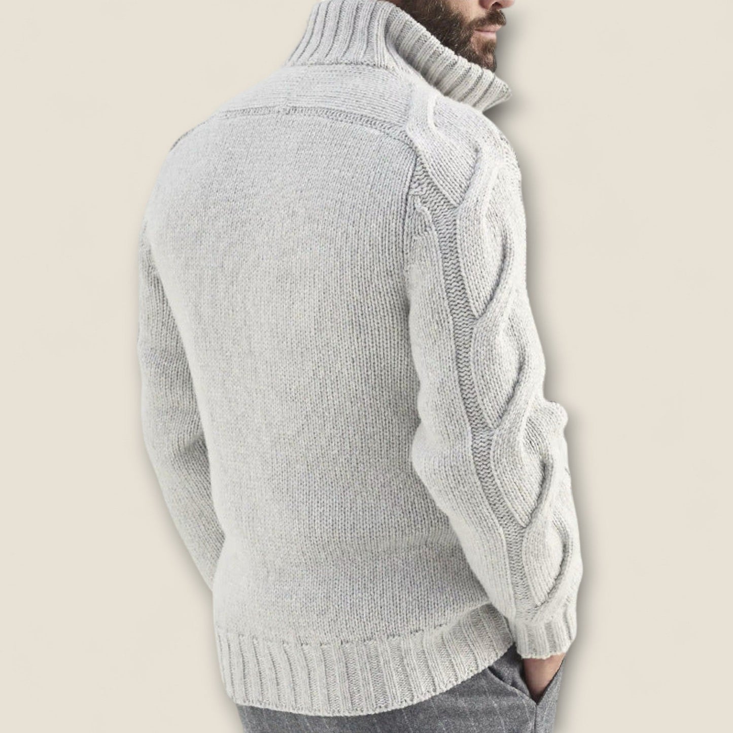 Stefano - Kabelstrikket Zip-Up Jakke