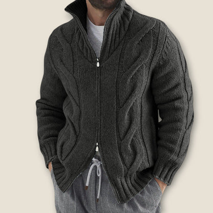 Stefano - Kabelstrikket Zip-Up Jakke