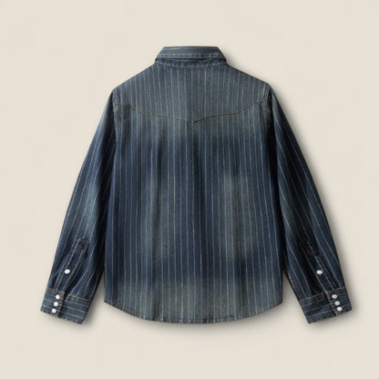 Leon - Stribet Denimskjorte
