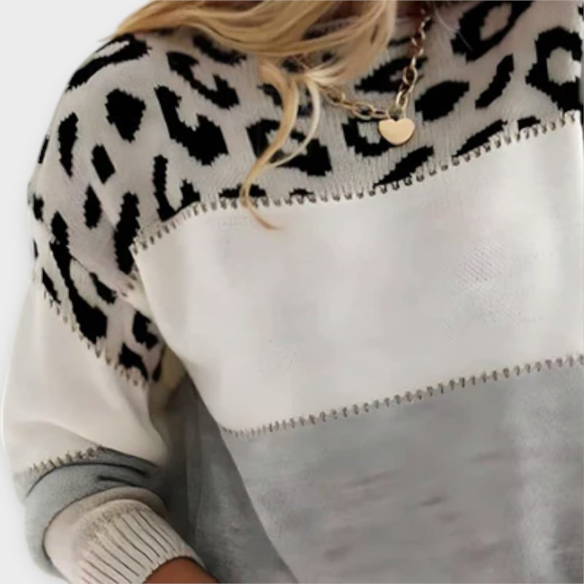 Cheyenne - Casual Sweater med Leopard Design