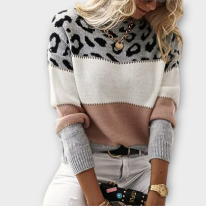 Cheyenne - Casual Sweater med Leopard Design