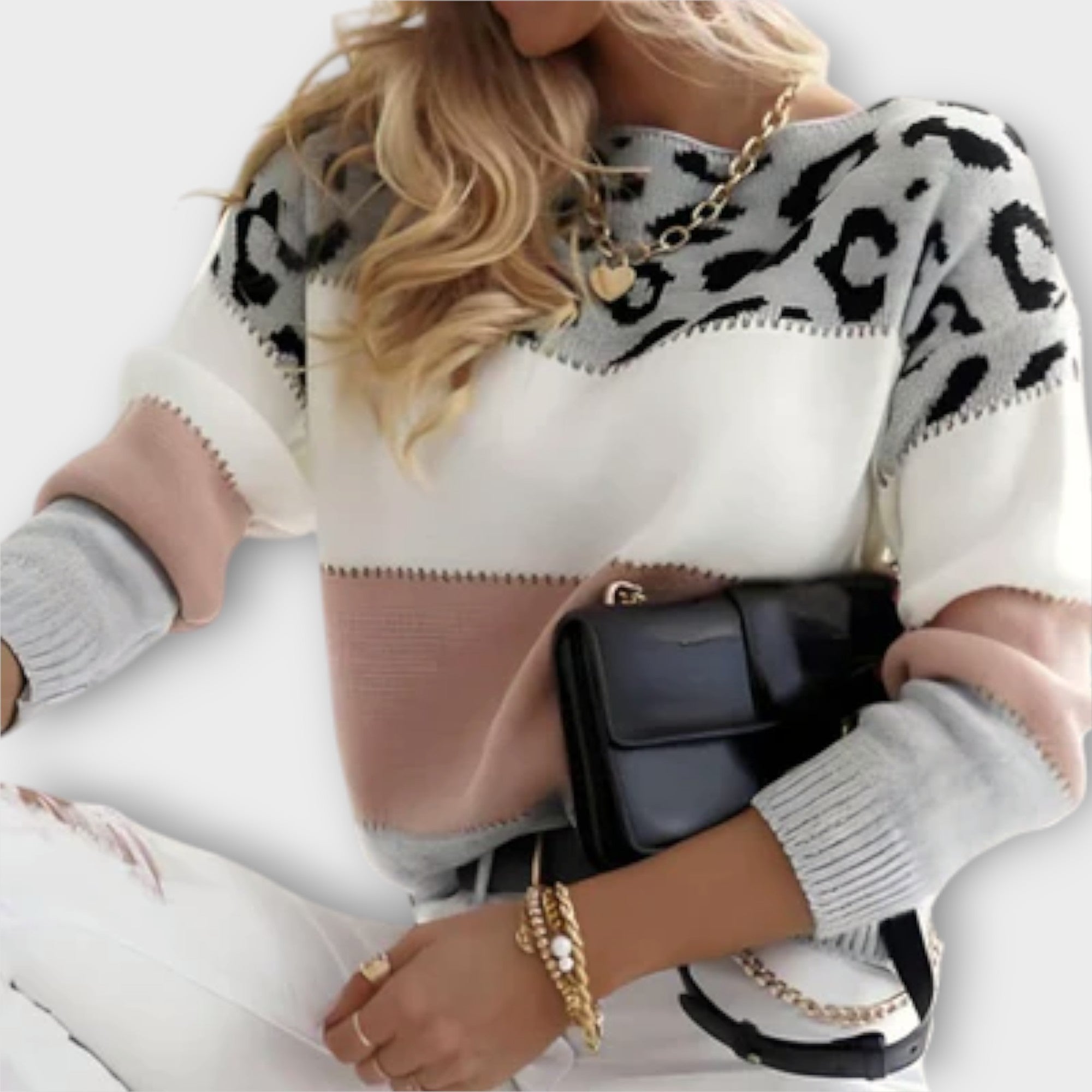 Cheyenne - Casual Sweater med Leopard Design