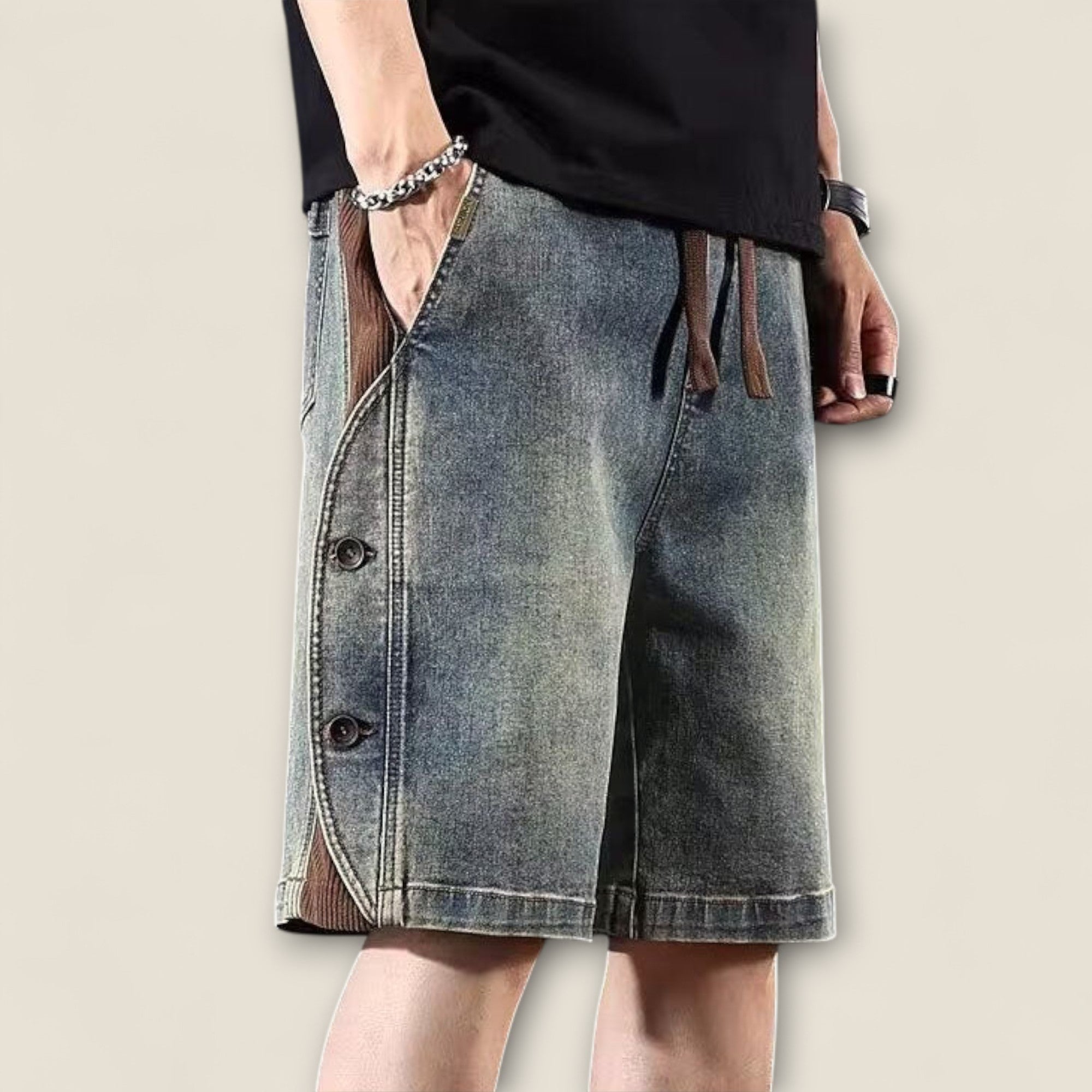 Dario - Vintage-inspirerede knapshorts