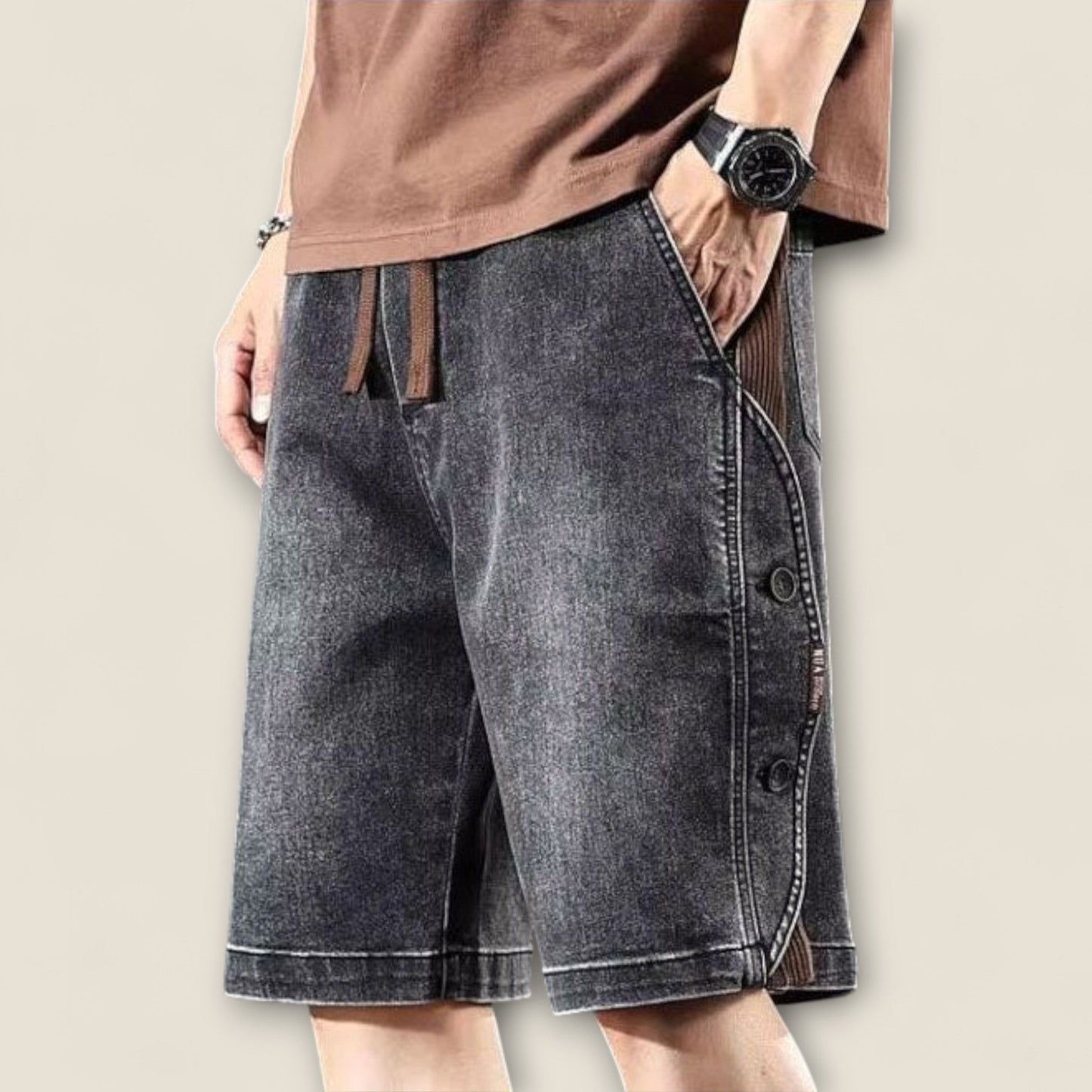 Dario - Vintage-inspirerede knapshorts