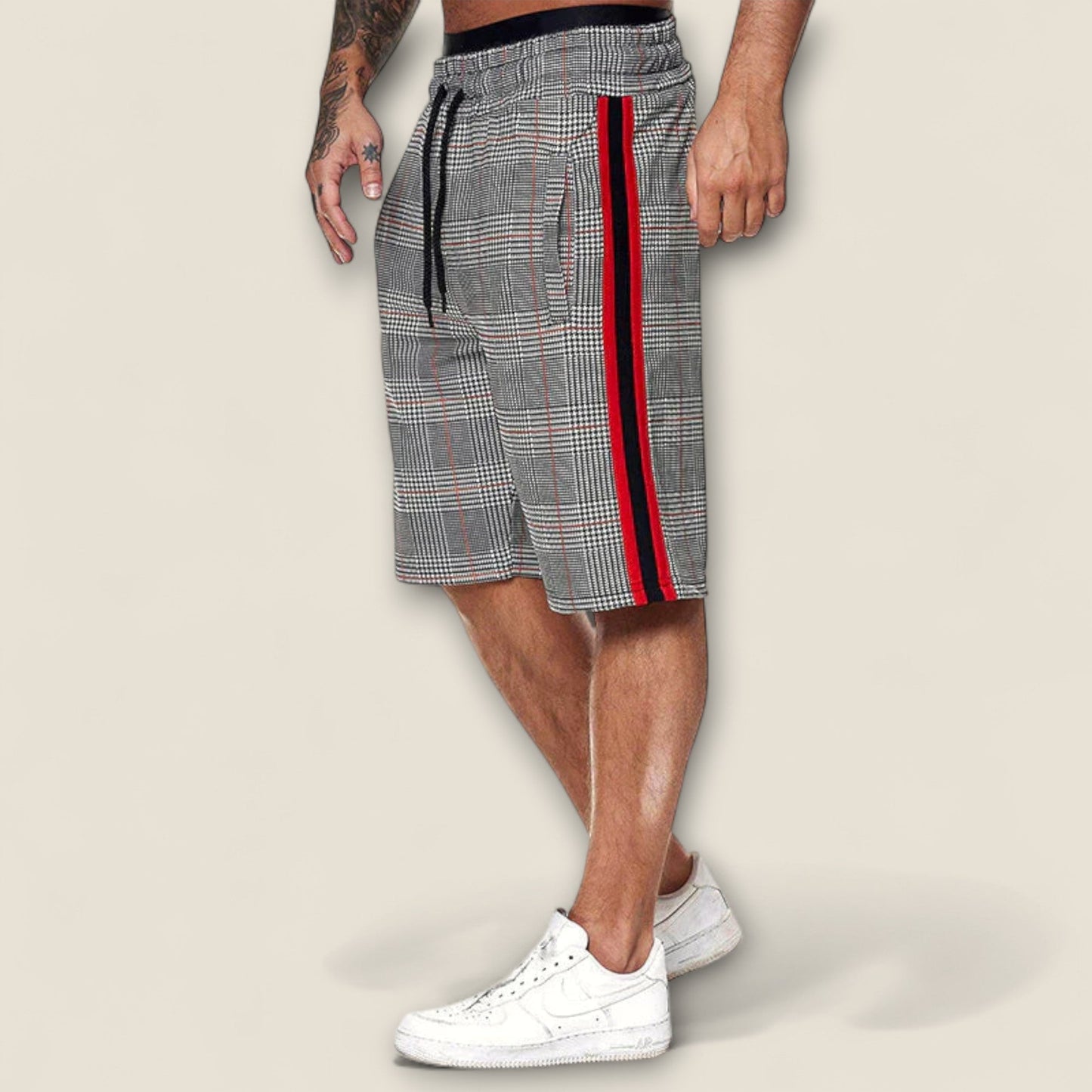 Serapio - Plaid og Stribet Lounge Shorts