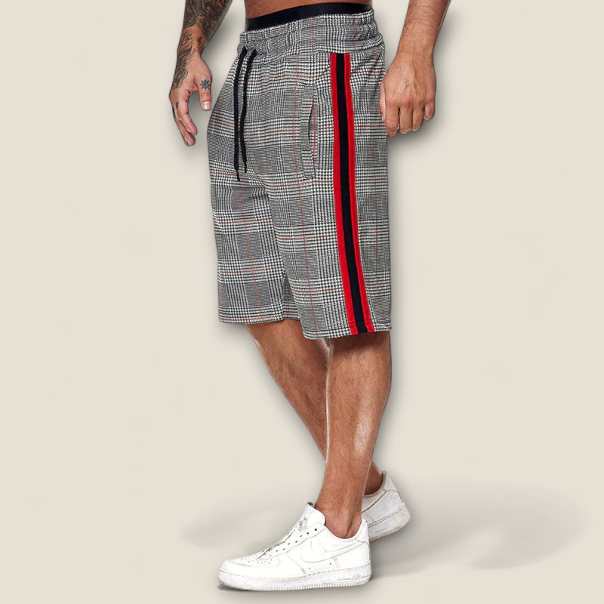 Serapio - Plaid og Stribet Lounge Shorts
