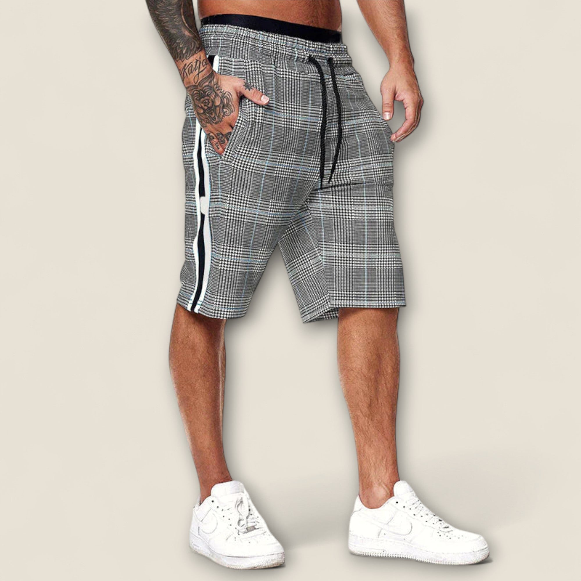 Serapio - Plaid og Stribet Lounge Shorts